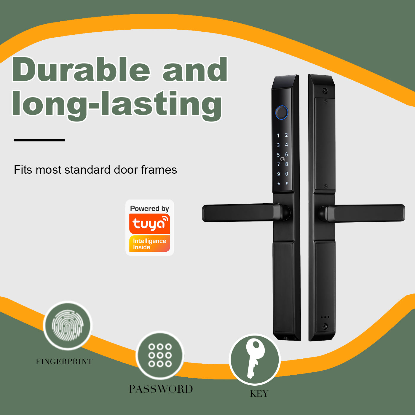 Waterproof smart graffiti App, broken bridge smart narrow door fingerprint WiFi aluminum sliding door lock