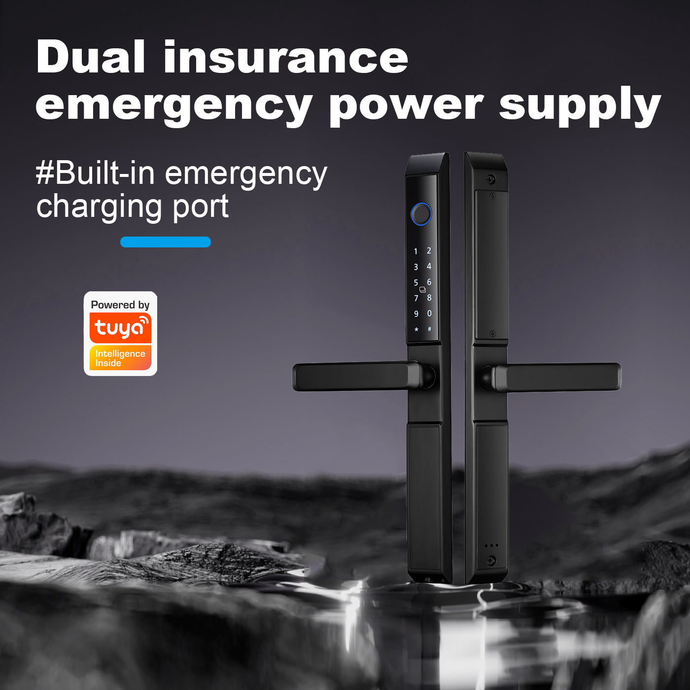 Waterproof smart graffiti App, broken bridge smart narrow door fingerprint WiFi aluminum sliding door lock