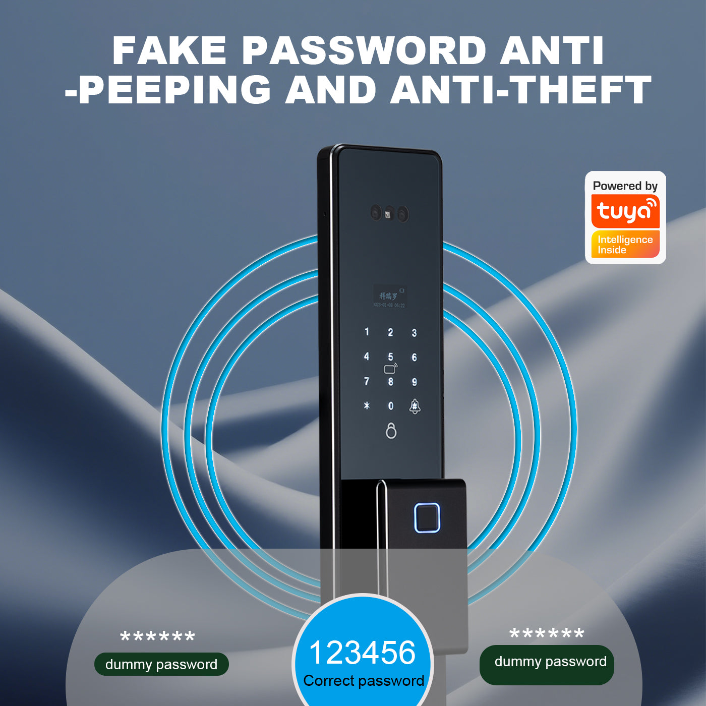 Palm vein 3D face recognition smart door lock with camera Tuya WiFi biometric door smart digital lock