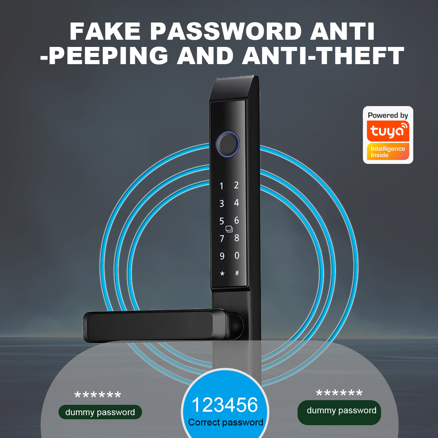 Waterproof smart graffiti App, broken bridge smart narrow door fingerprint WiFi aluminum sliding door lock