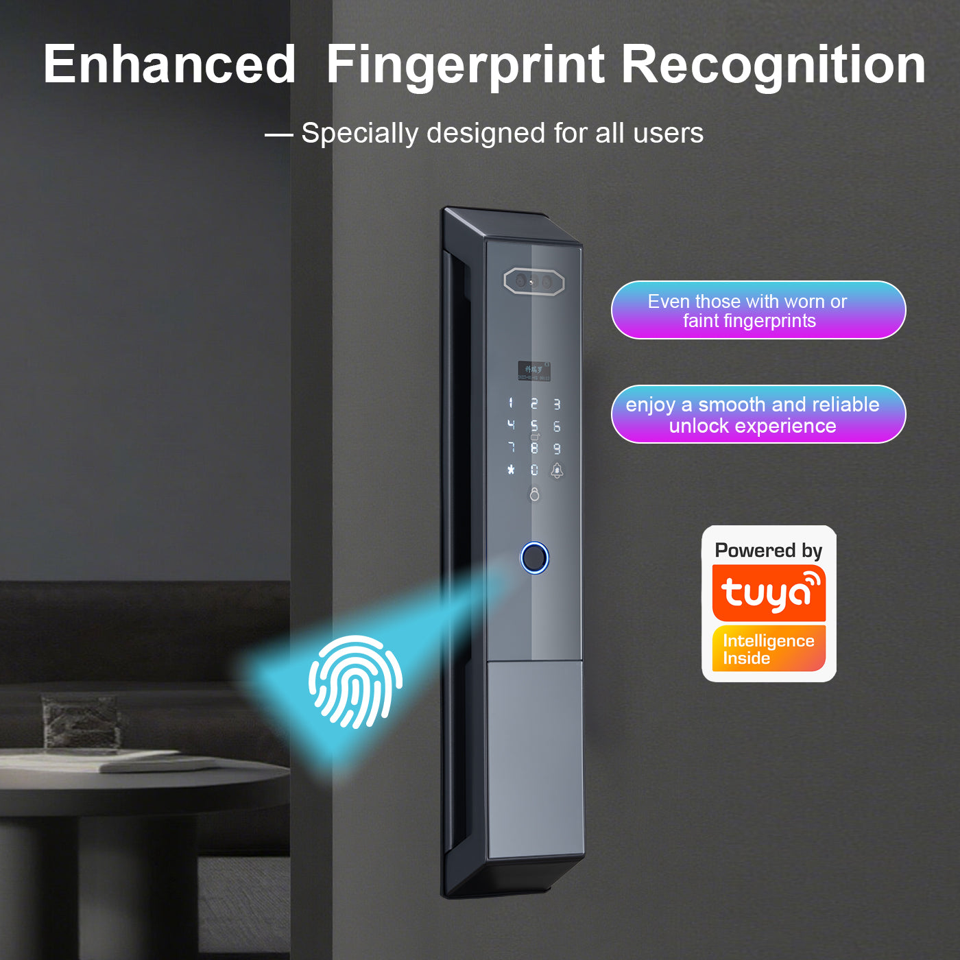 Fully automatic anti-theft graffiti 3D facial intelligent lock WiFi facial recognition camera visual intercom fingerprint lock