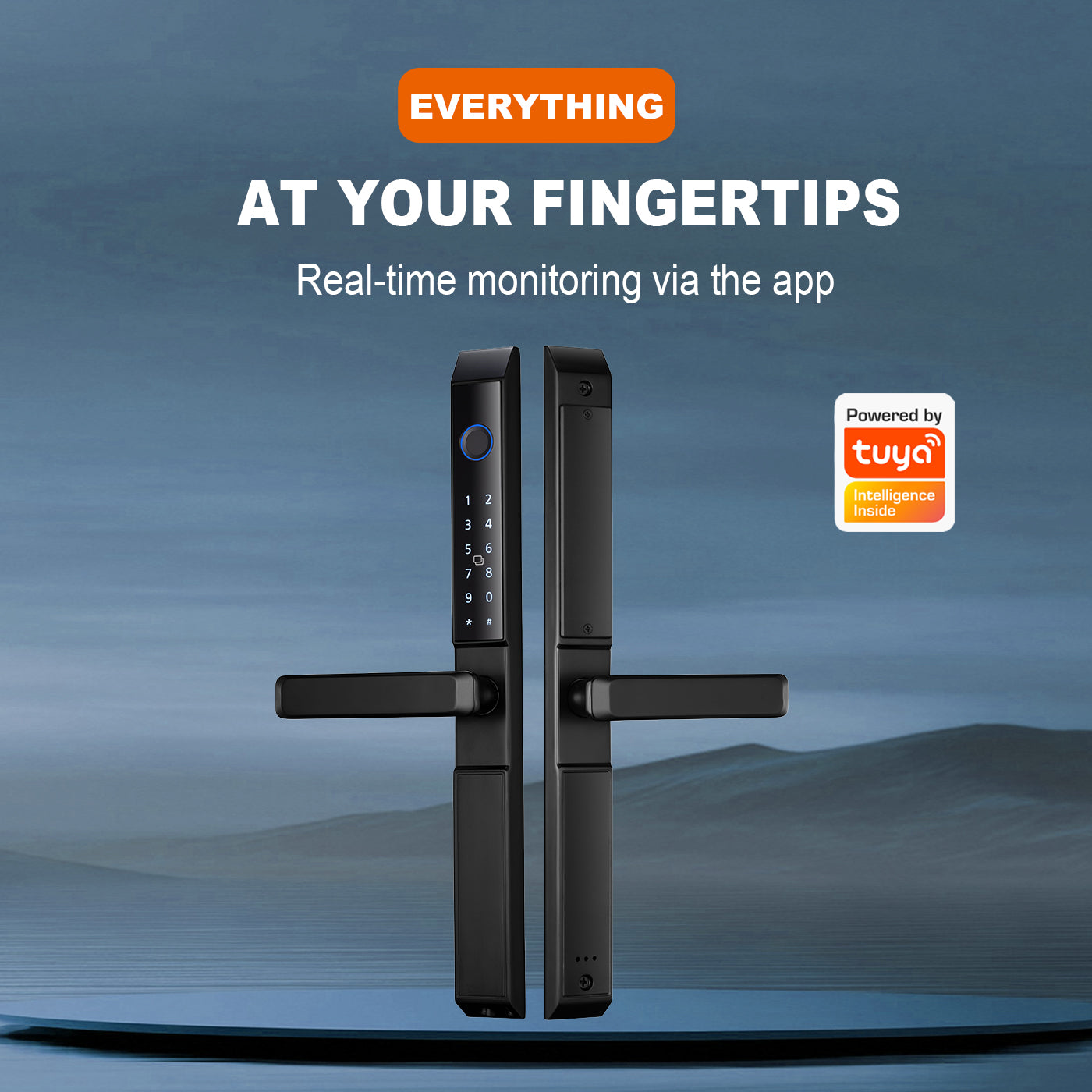 Waterproof smart graffiti App, broken bridge smart narrow door fingerprint WiFi aluminum sliding door lock