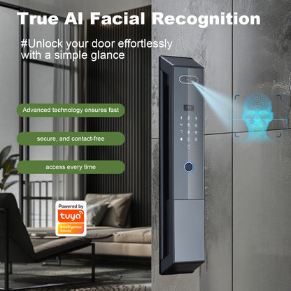 Fully automatic anti-theft graffiti 3D facial intelligent lock WiFi facial recognition camera visual intercom fingerprint lock