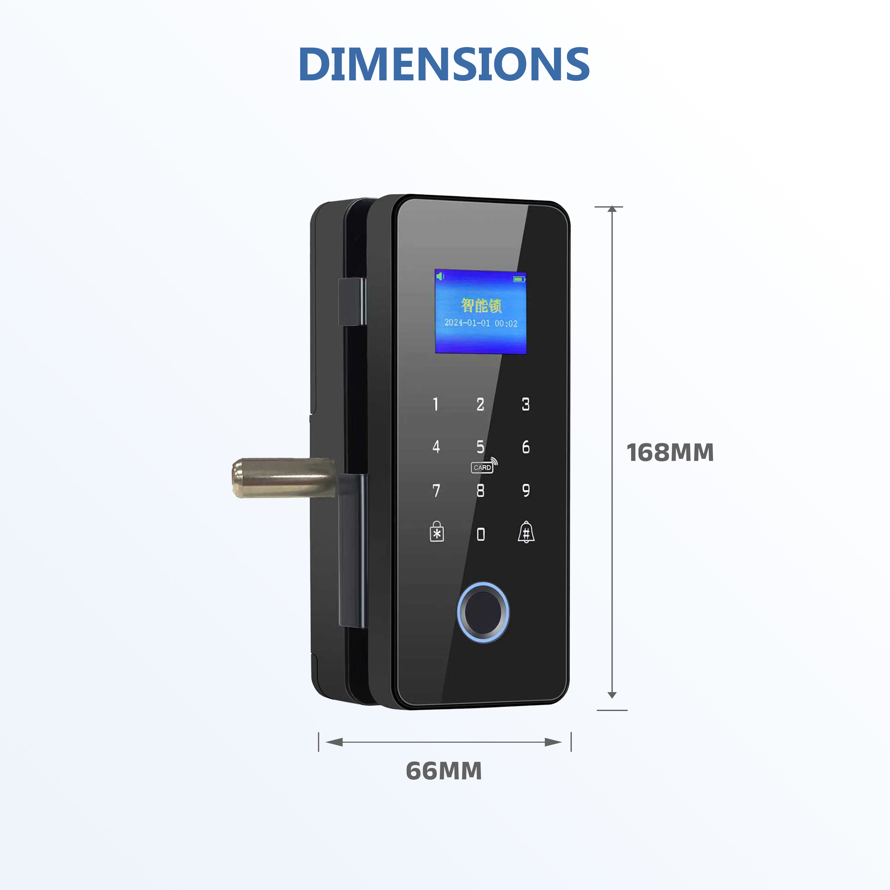 Model: B5 Office Integrated Glass Door Smart Lock