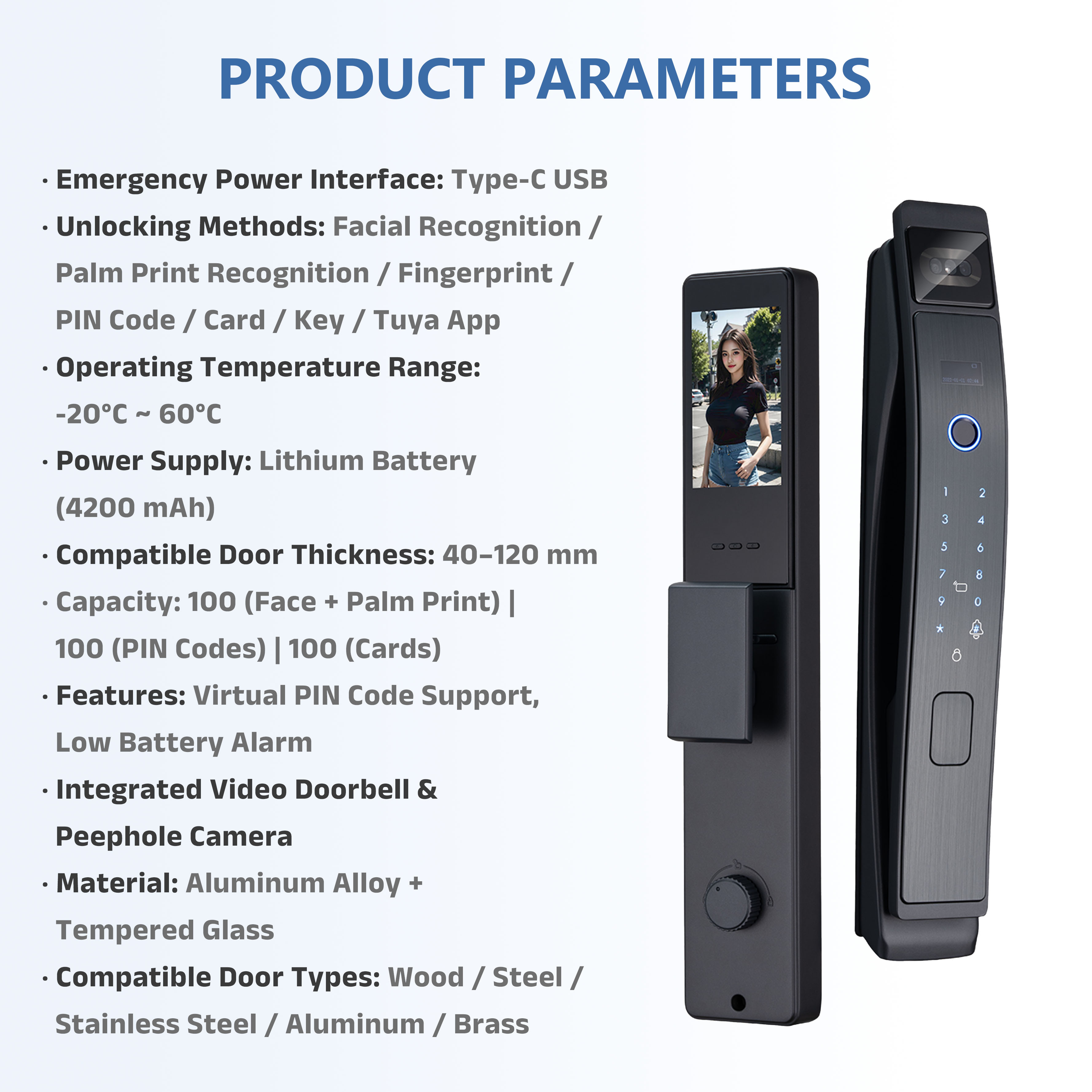 Model: K06 Face Recognition Smart Lock