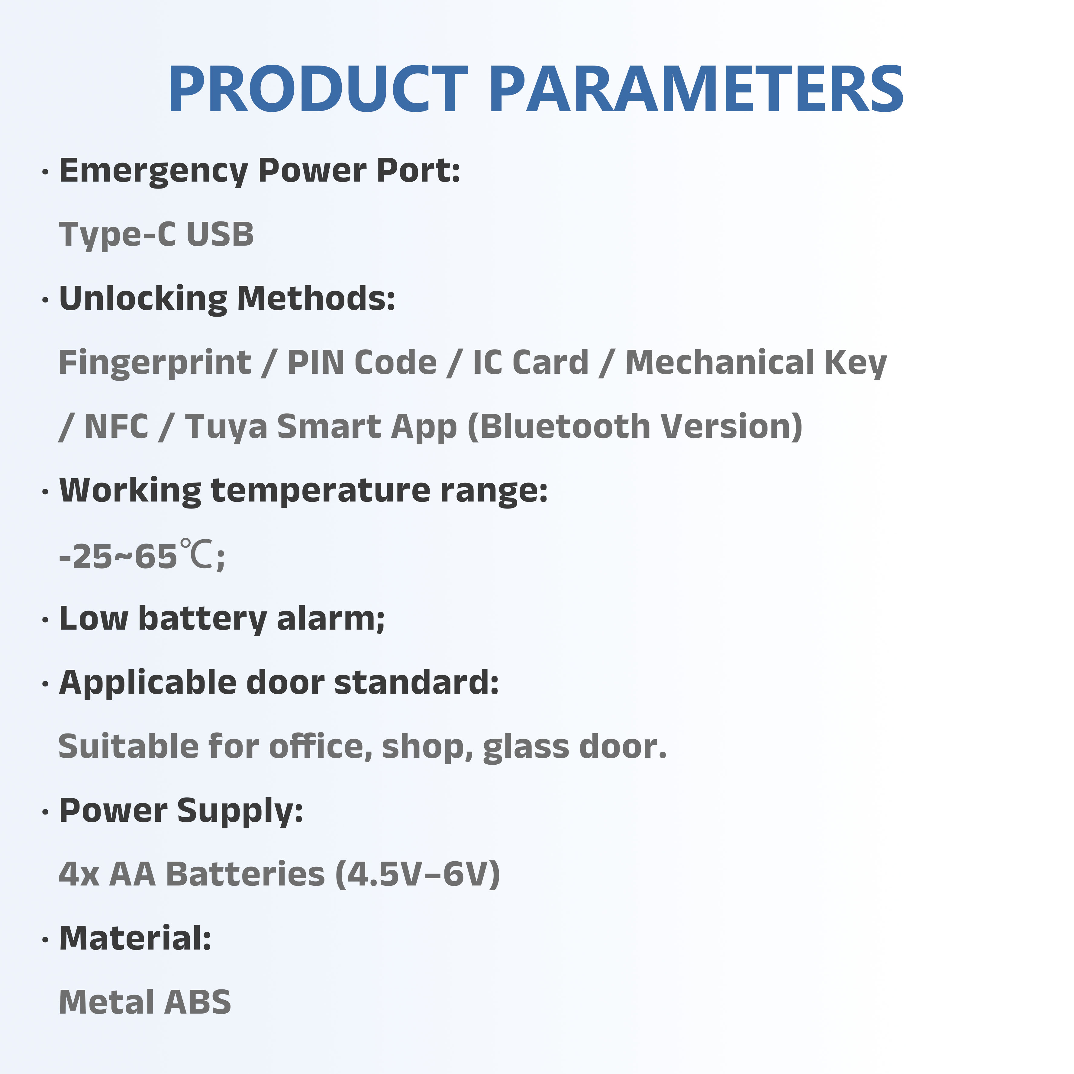 Model: B5 Office Integrated Glass Door Smart Lock