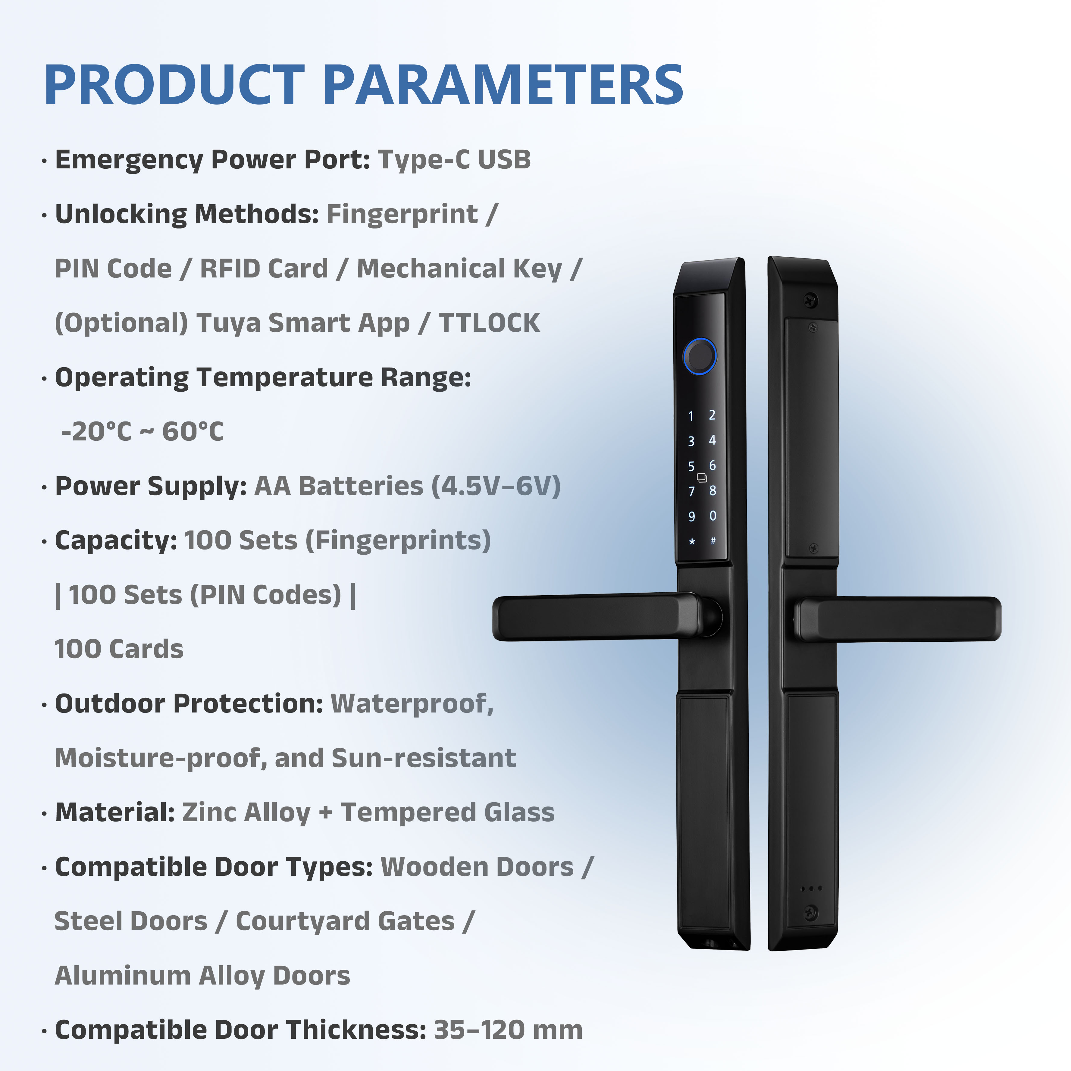 Model: K15 Outdoor Waterproof Smart Lock