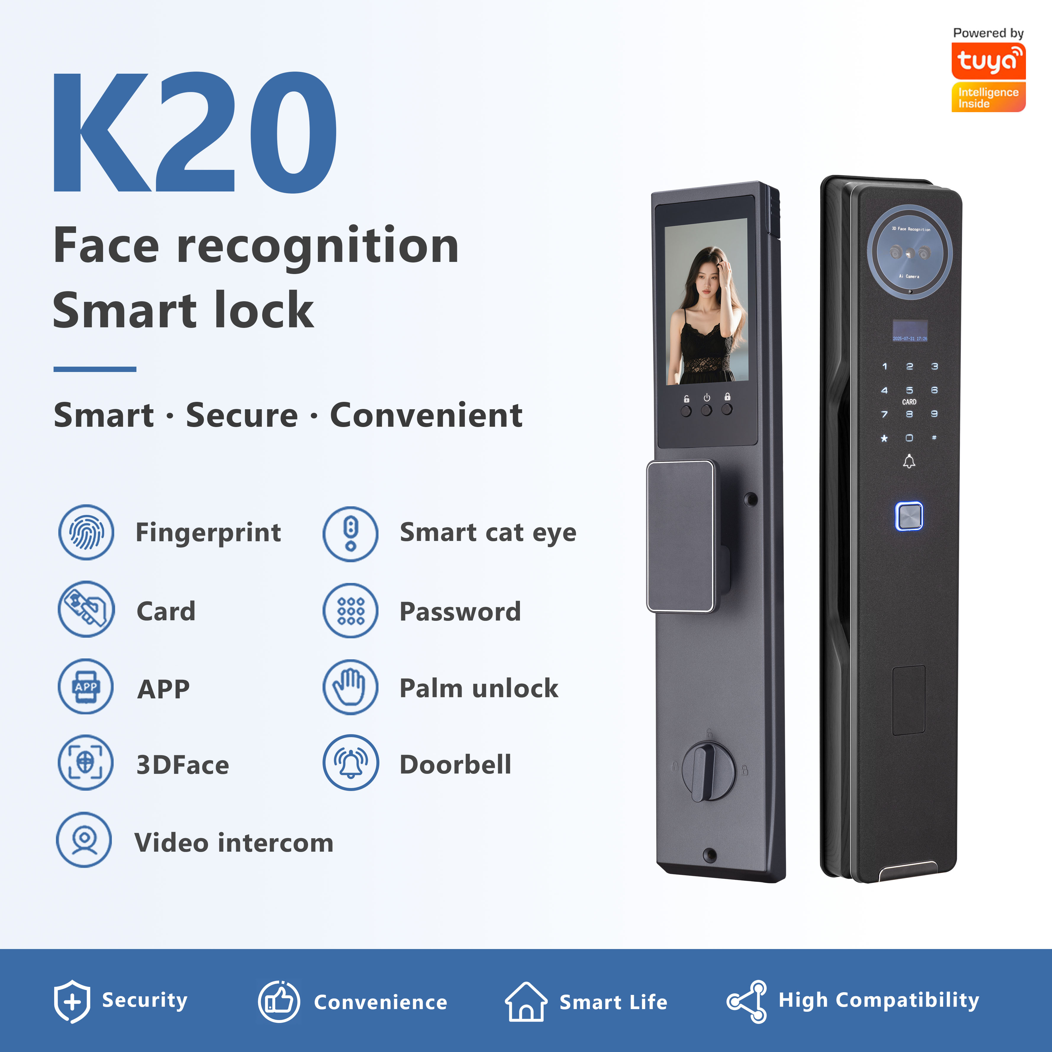 Model: K20 Face Recognition Smart Lock