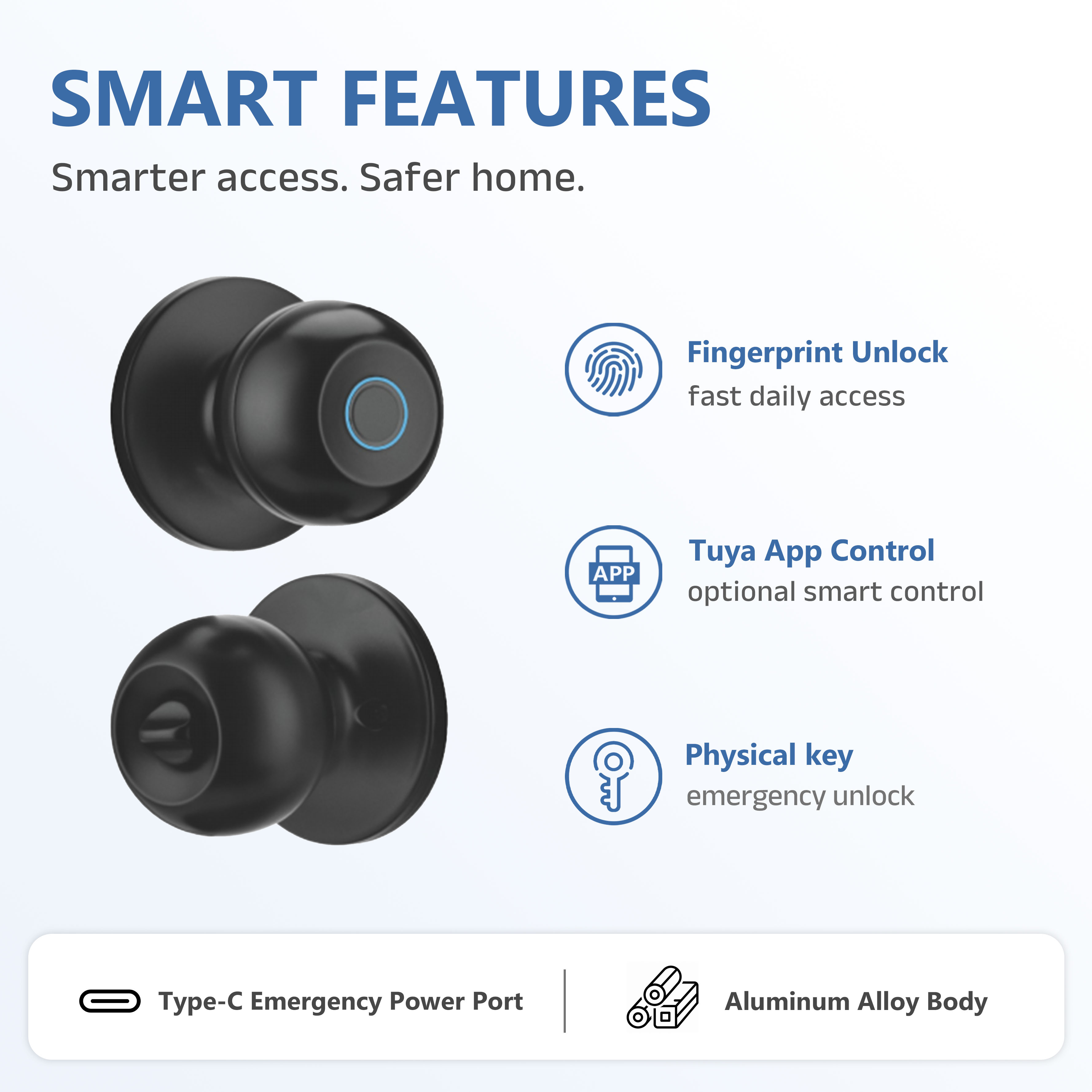 Model: CL-02 Fingerprint Spherical Smart Lock