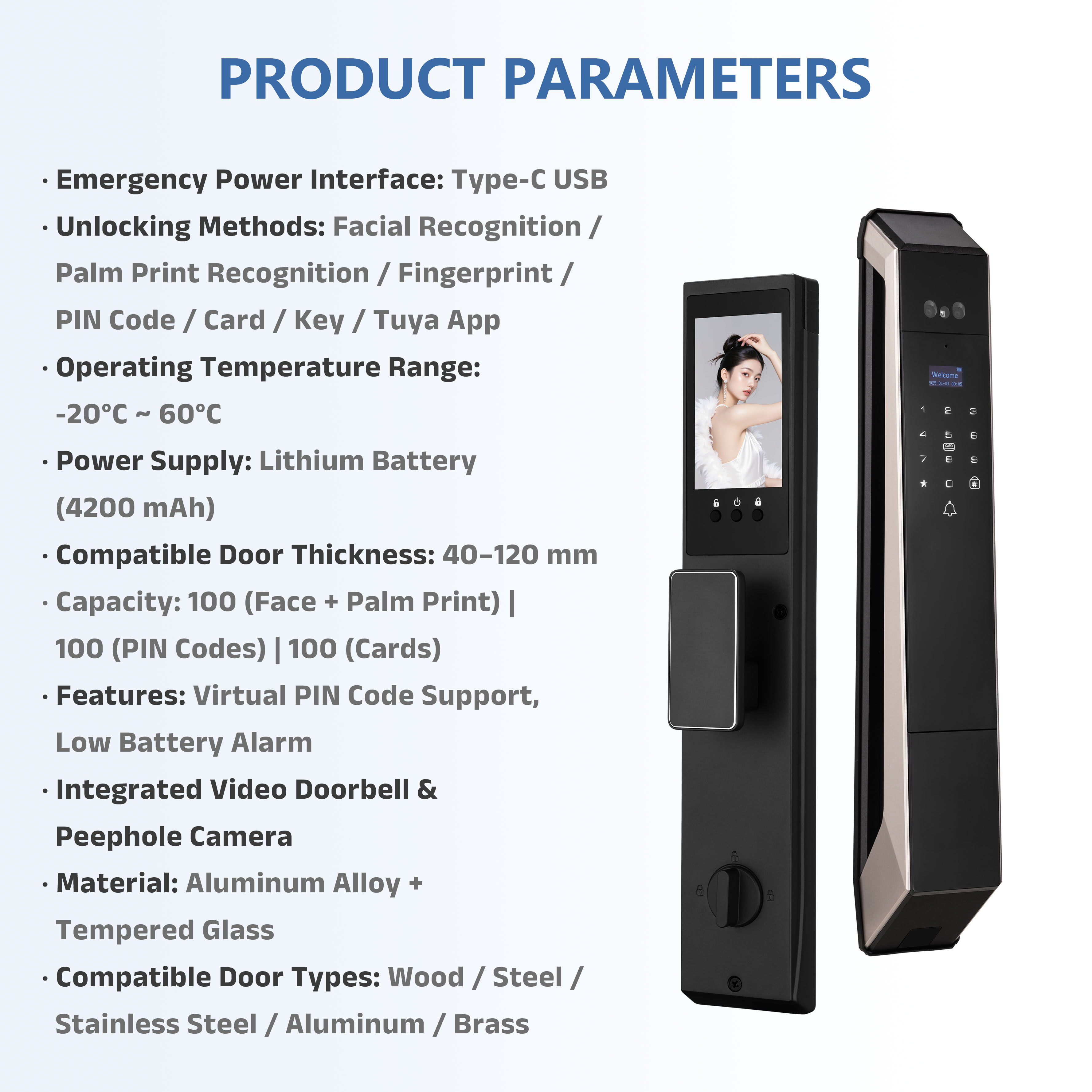 Model: KA Face Recognition Smart Lock