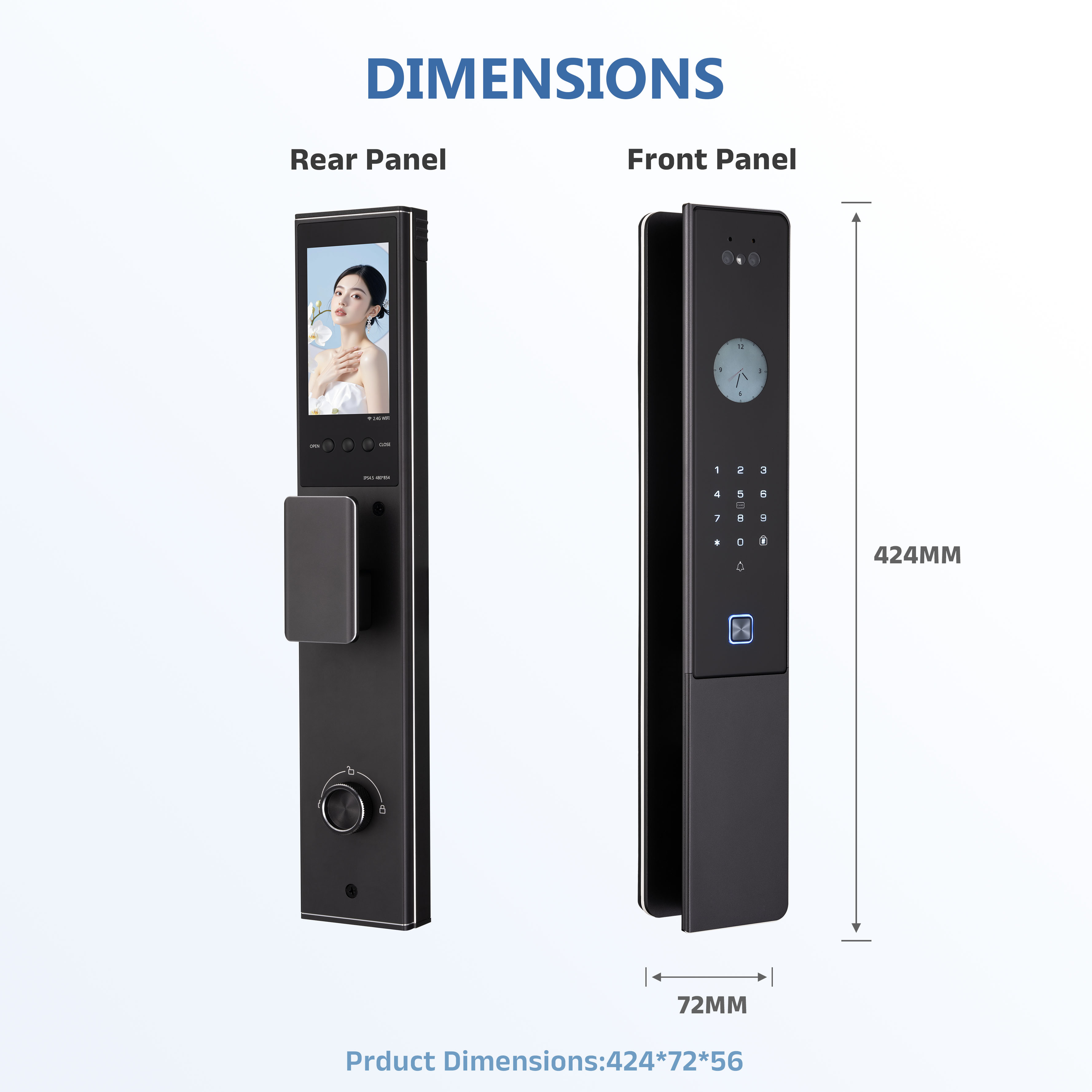 Model: K80pro Face Recognition Smart Lock