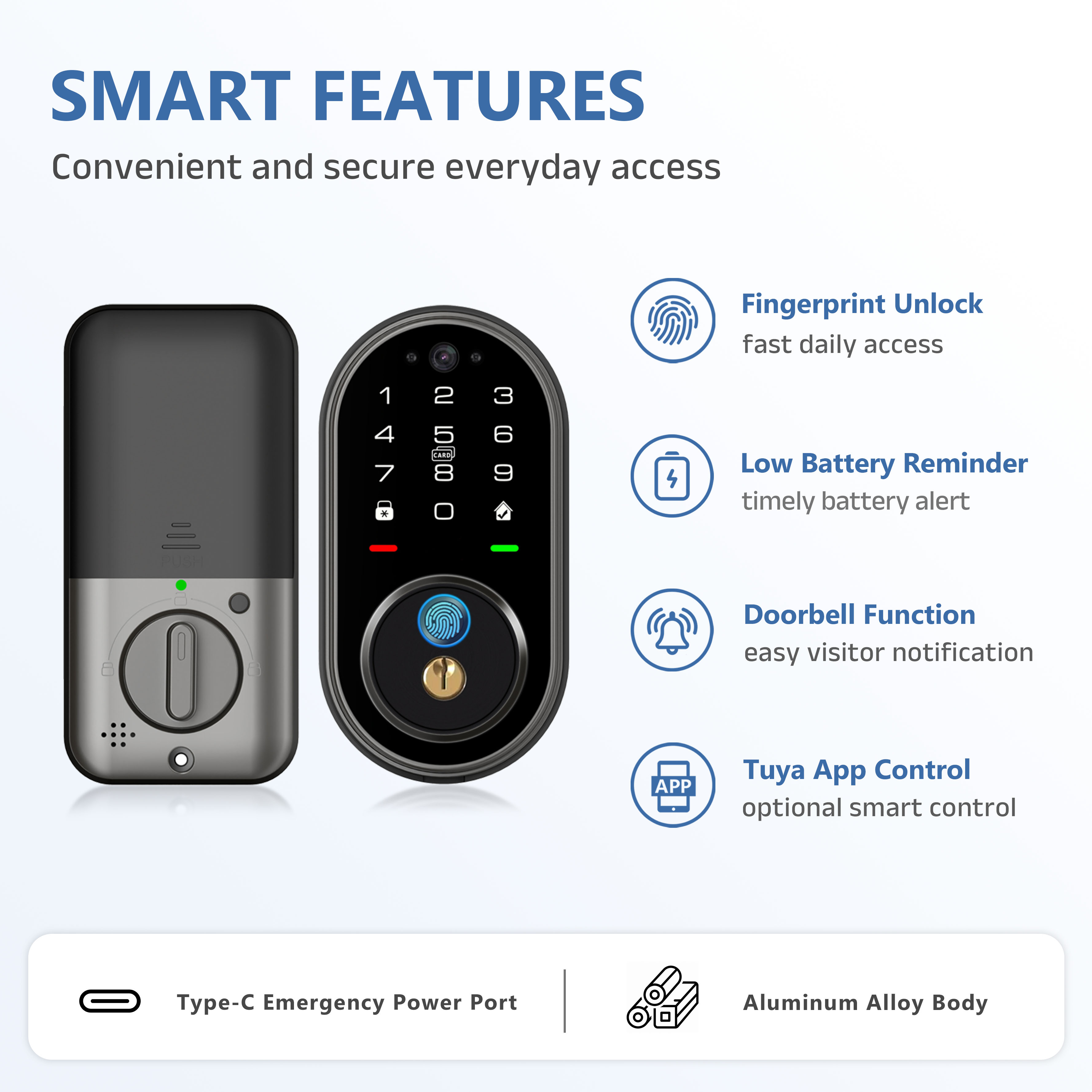 Model: T6-Video WIFI American Standard Fully Automatic Door Lock