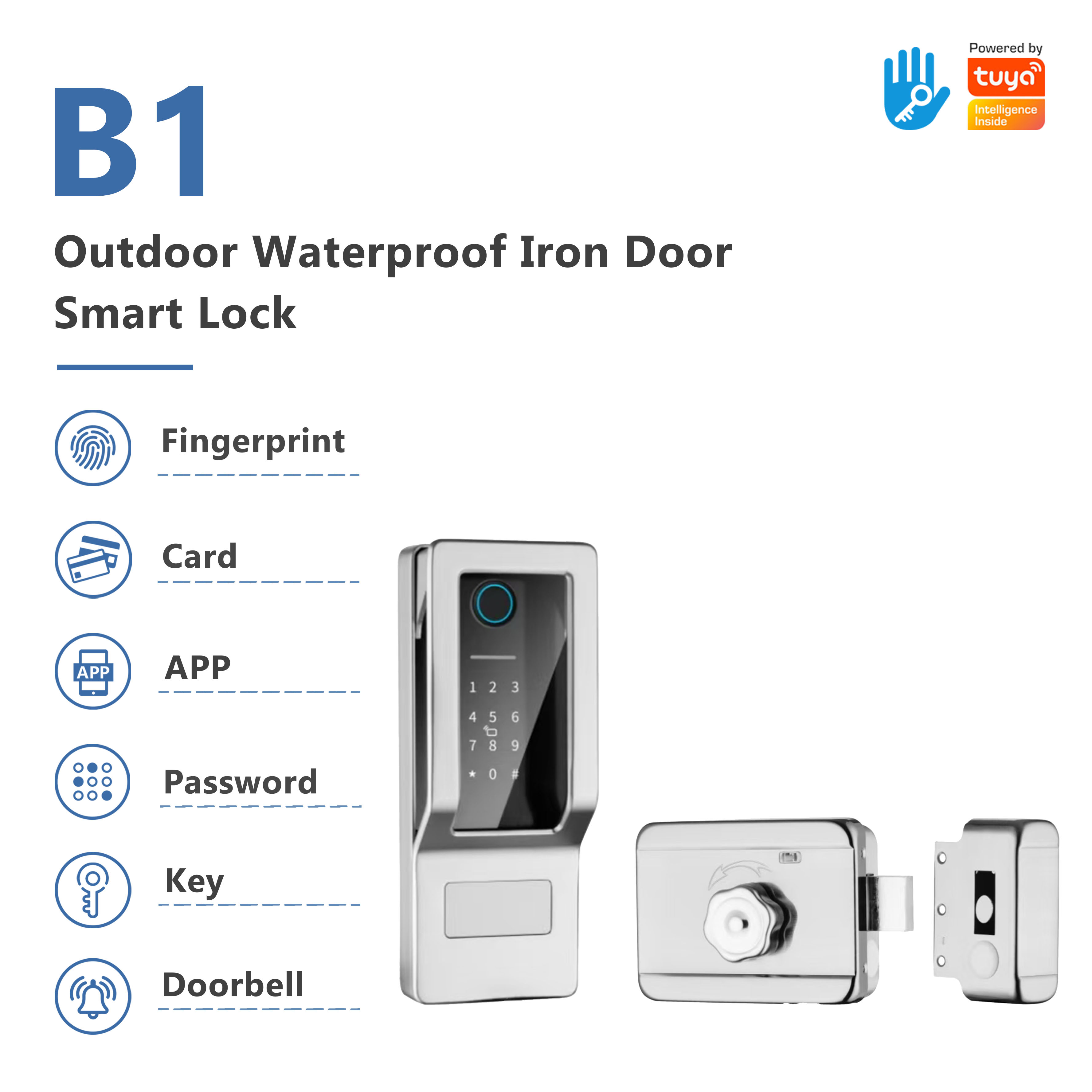 Model: B1 Outdoor Waterproof Iron Door Smart Lock