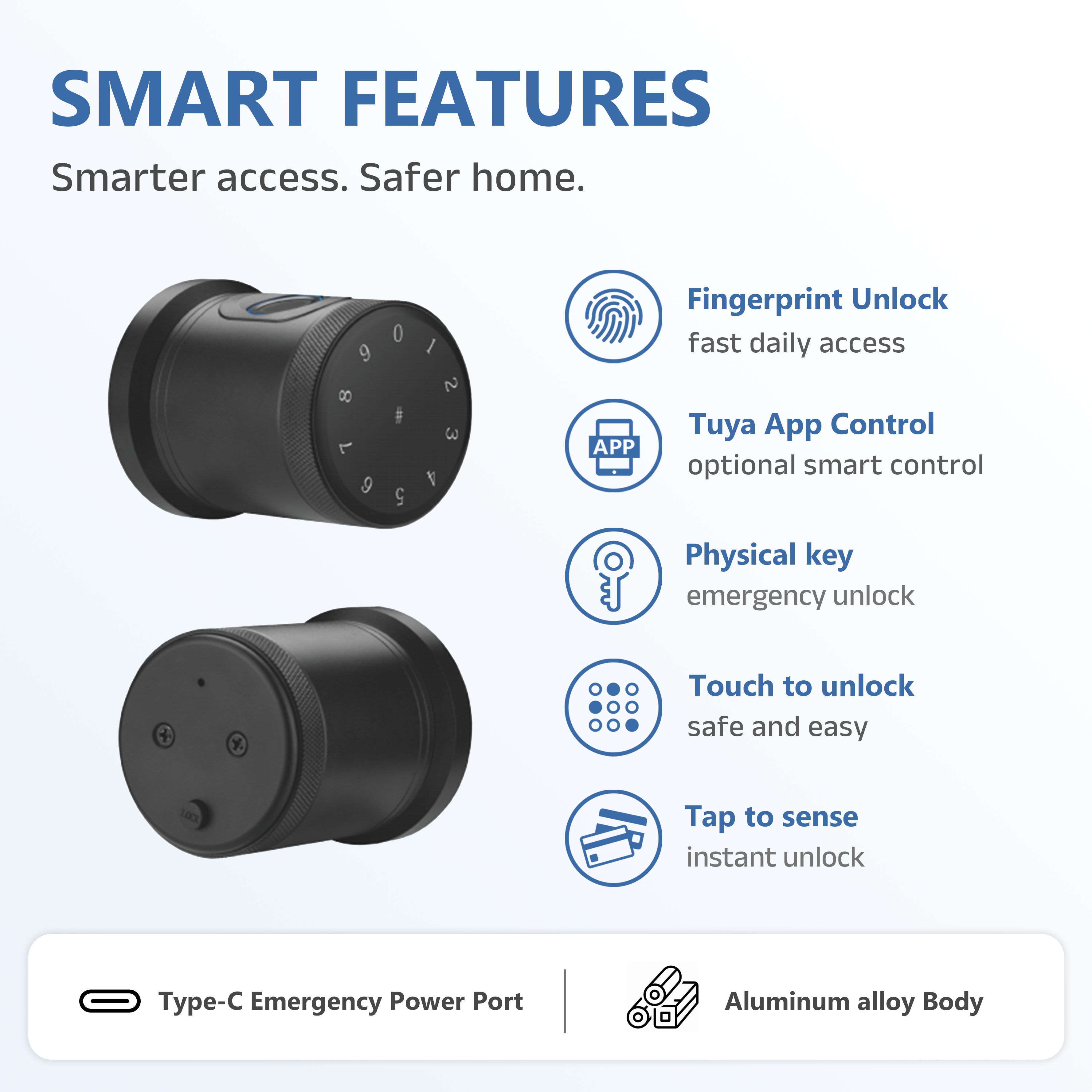 Model: 8806 Indoor Spherical Fingerprint Lock
