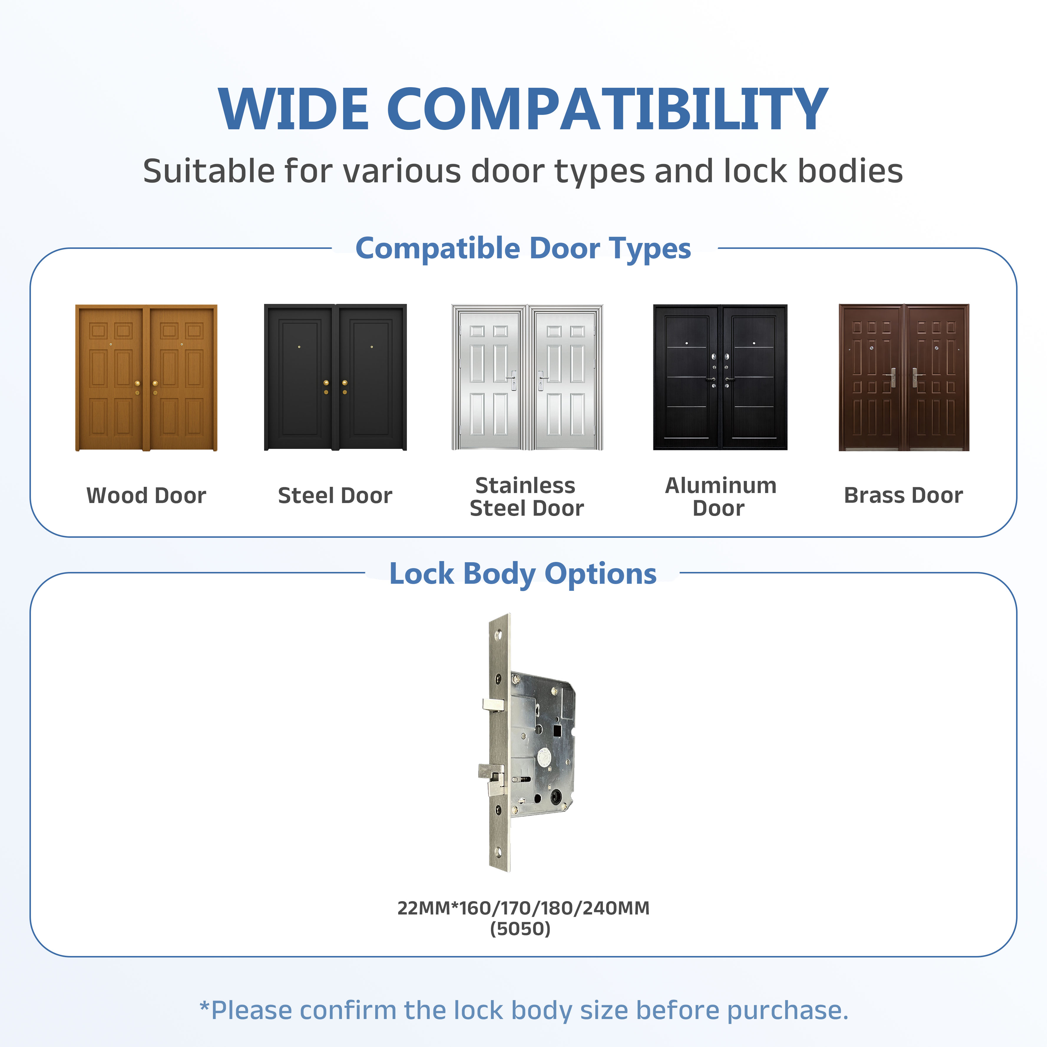 Model: K12 Smart Lock for Wooden Bedroom/Bathroom Doors