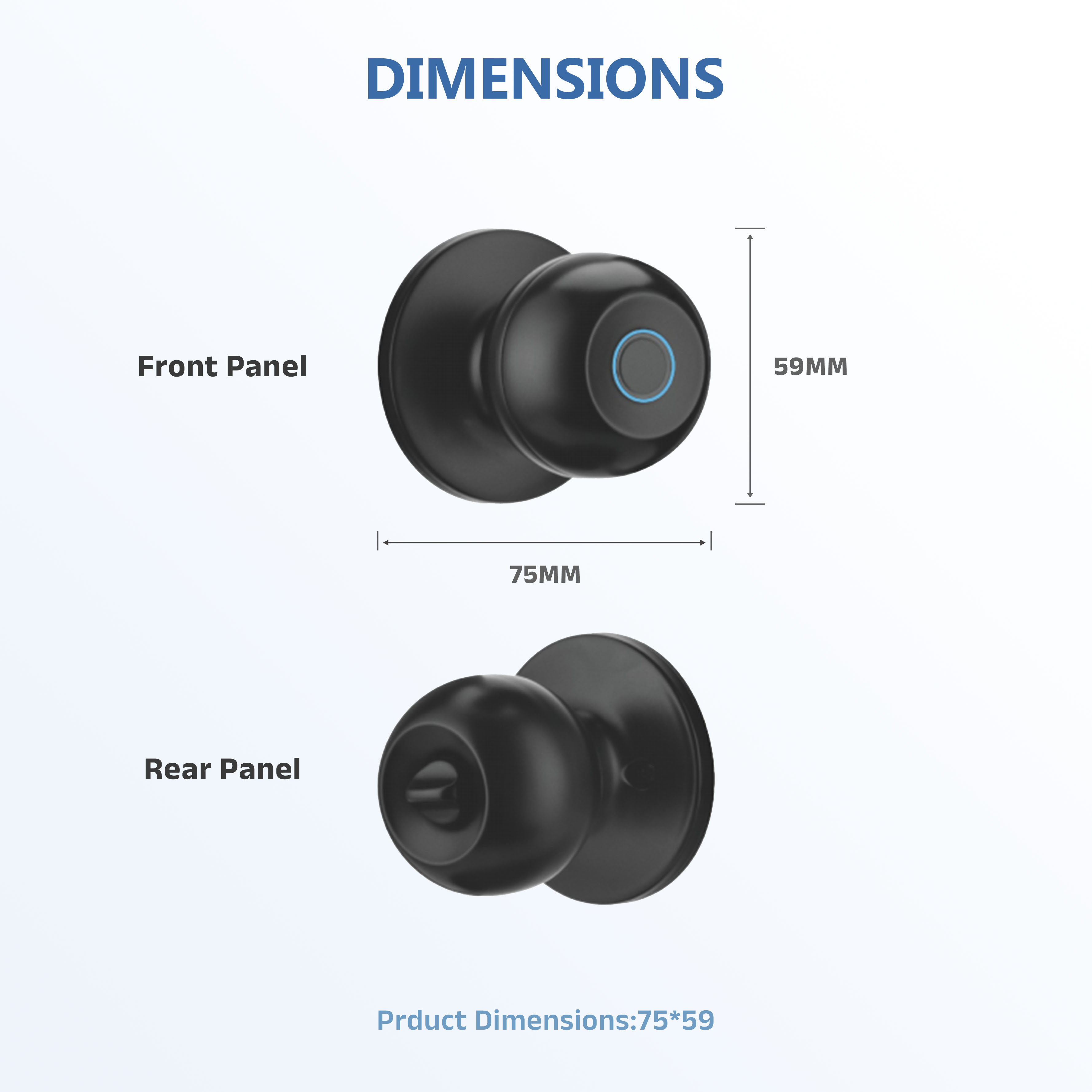 Model: CL-02 Fingerprint Spherical Smart Lock