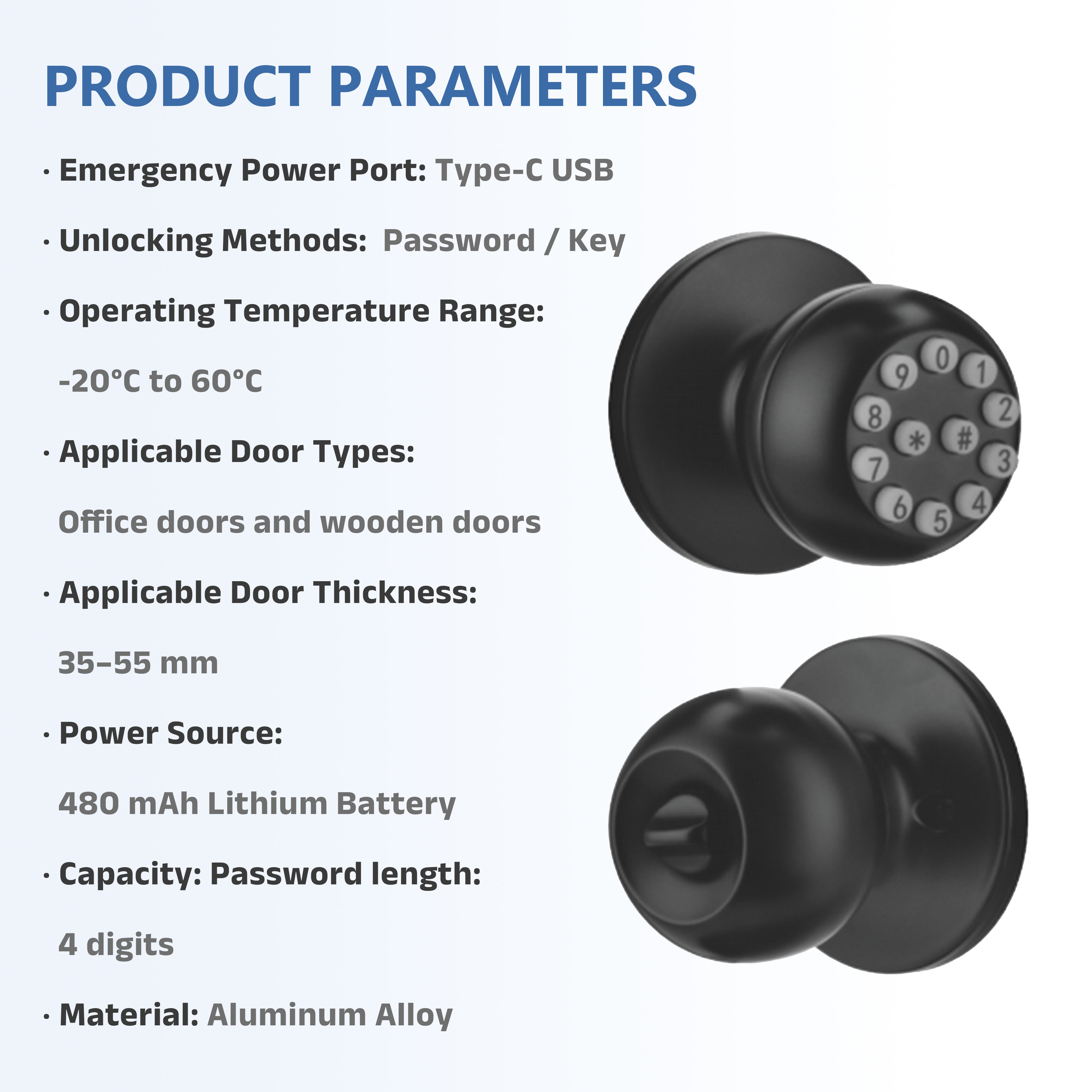 Model: CL-01 Password Spherical Door Lock
