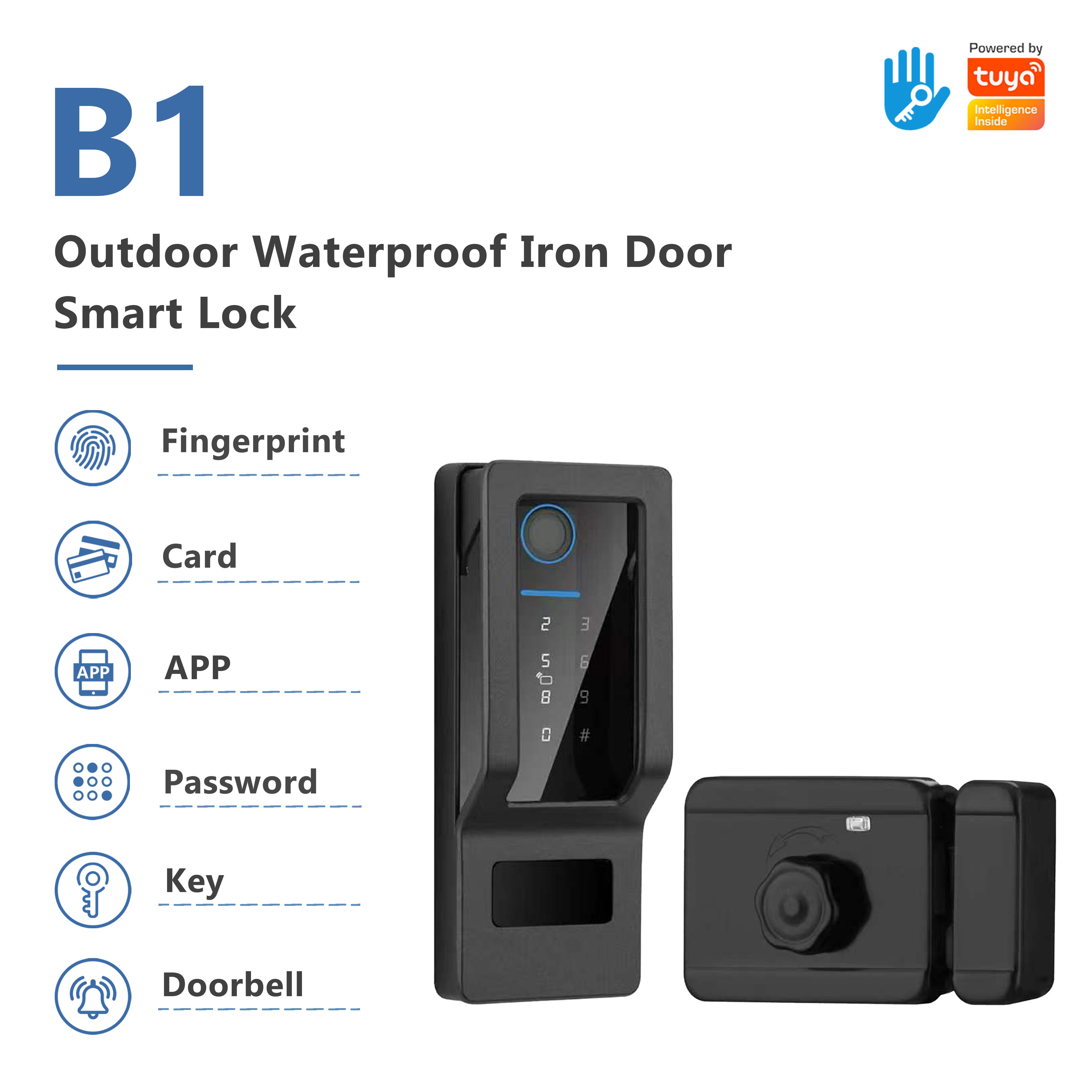 Model: B1 Outdoor Waterproof Iron Door Smart Lock