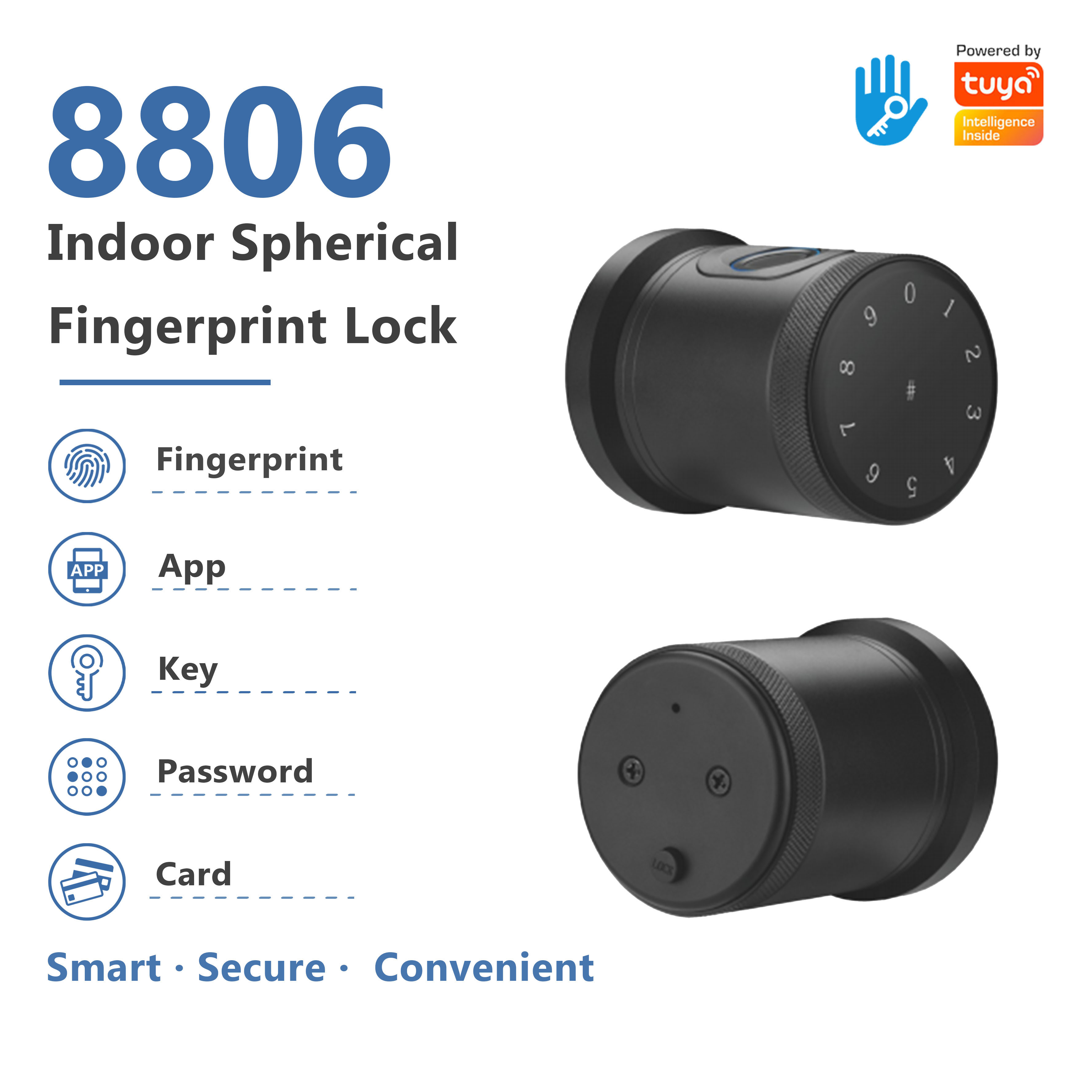 Model: 8806 Indoor Spherical Fingerprint Lock