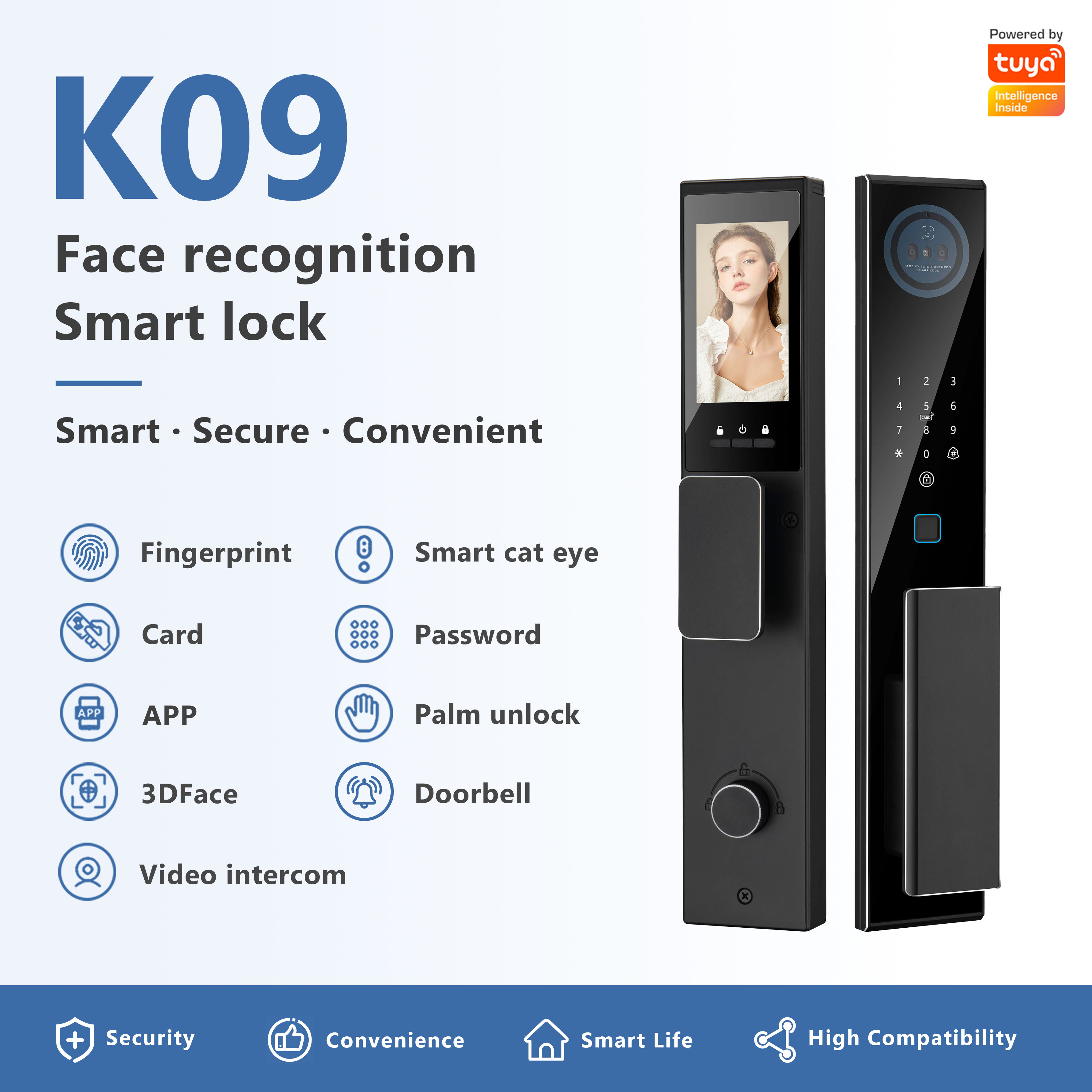 Model: K09 Face Recognition Smart Lock