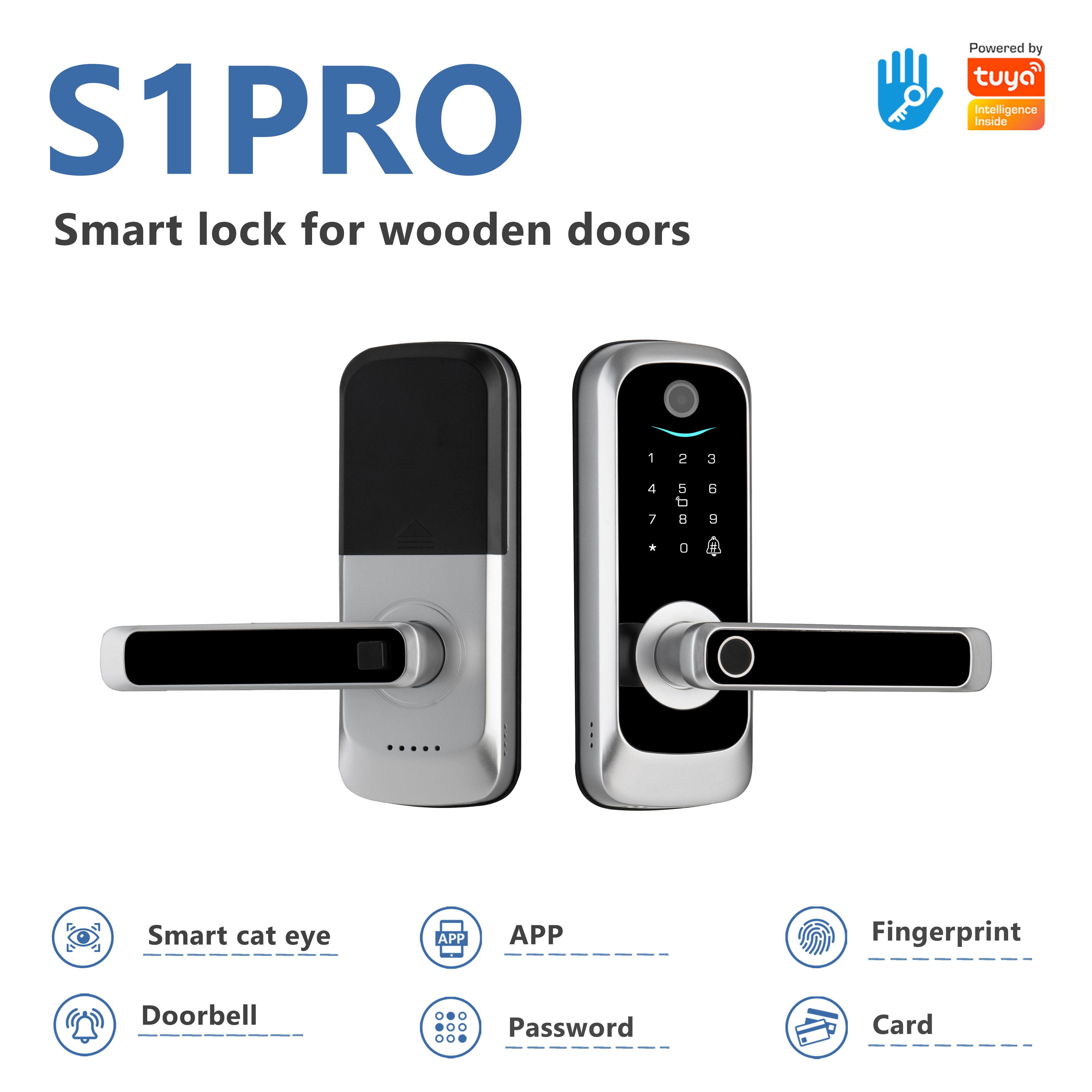 Model: S1PRO Smart Wooden Door Lock with Camera