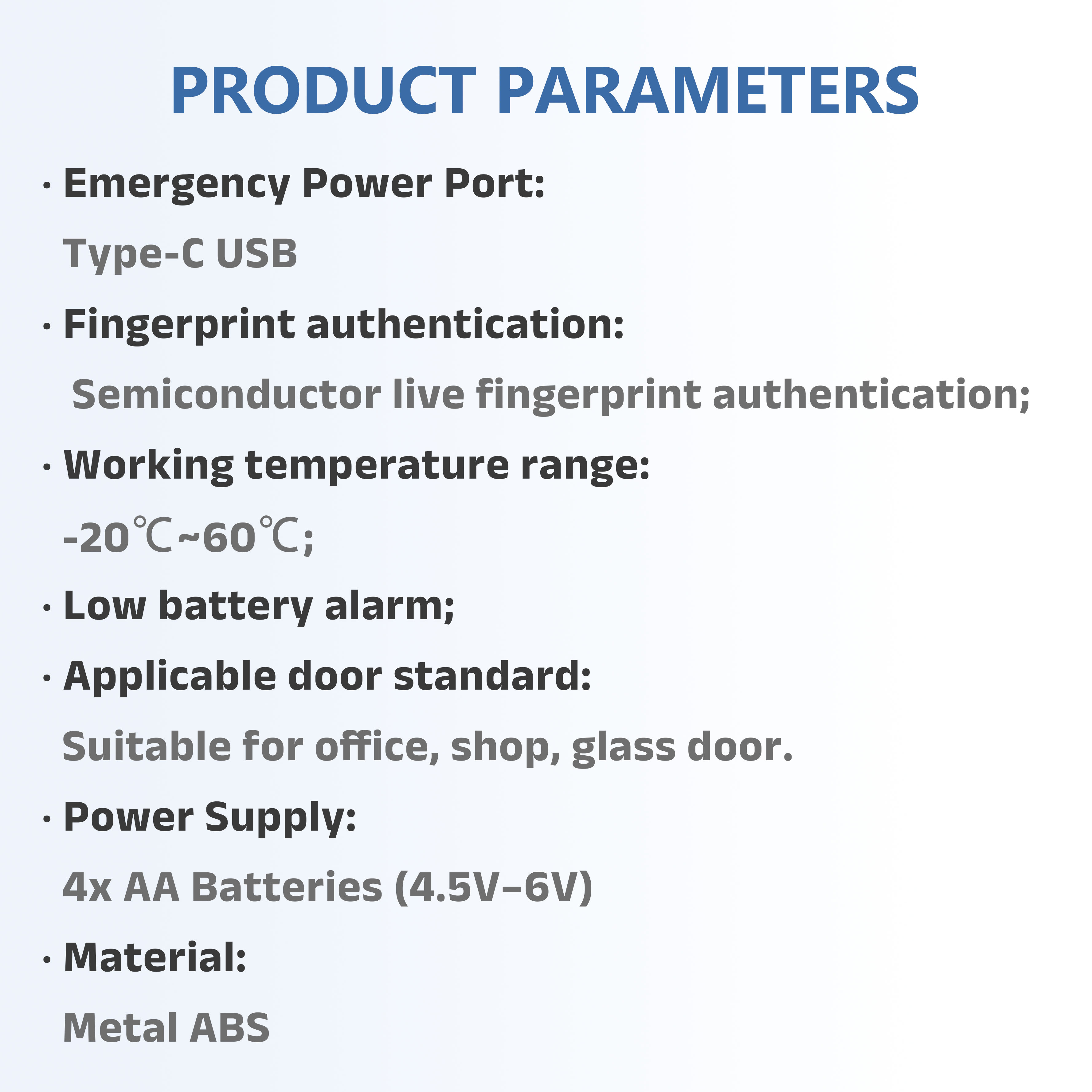 Model: U3SP U-Shaped Smart Glass Door Lock