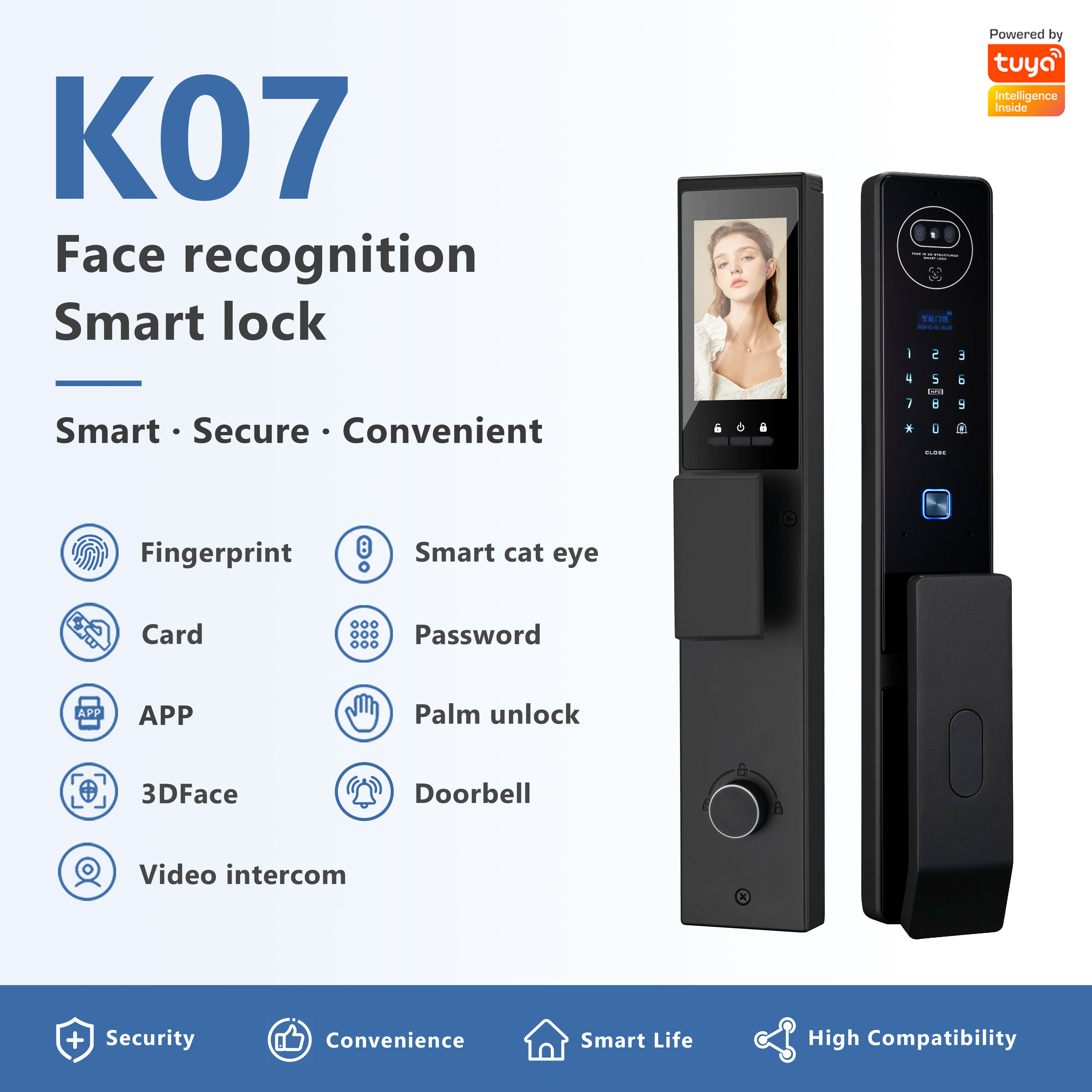 Model: K07 Face Recognition Smart Lock