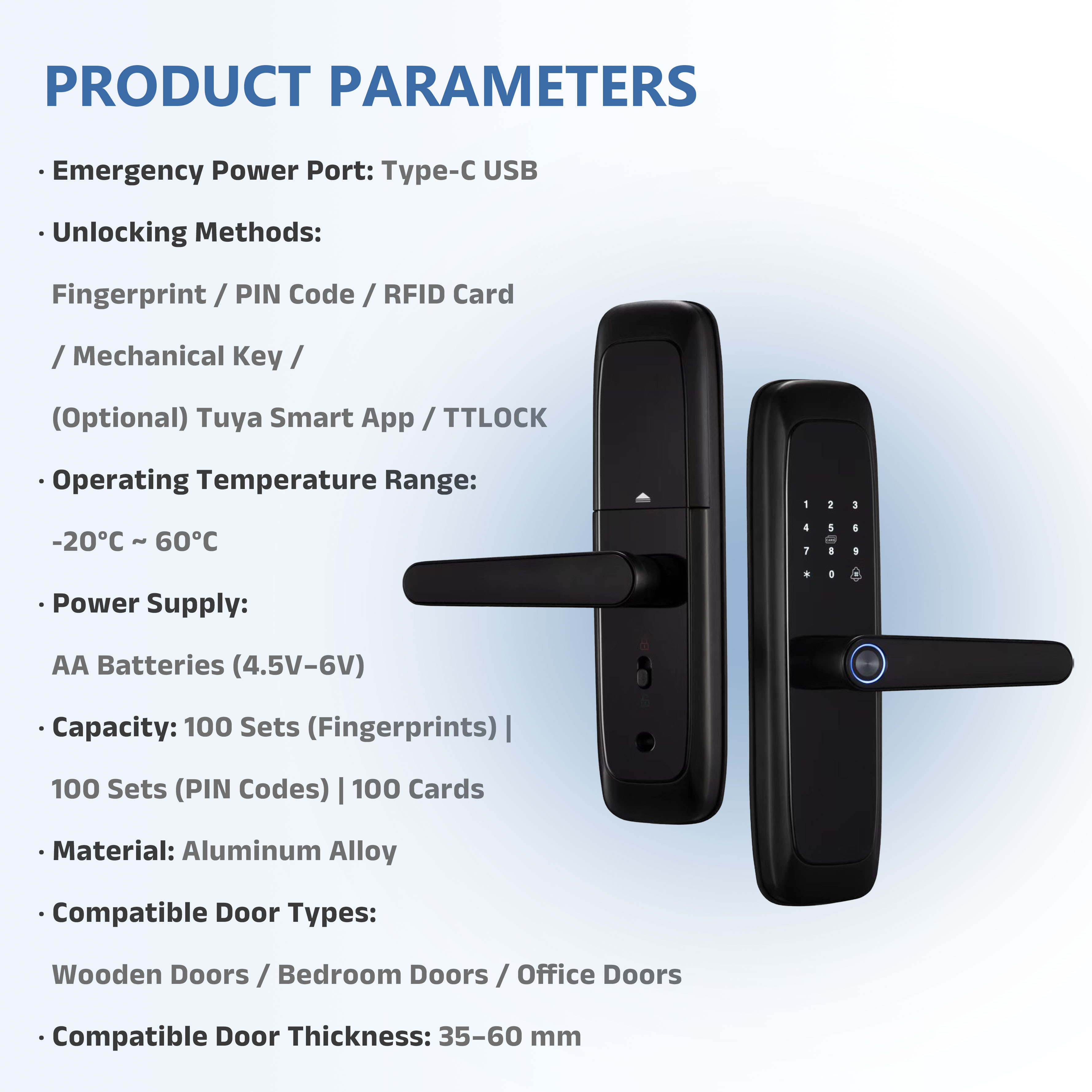 Model: K13 Smart Wooden Door Lock