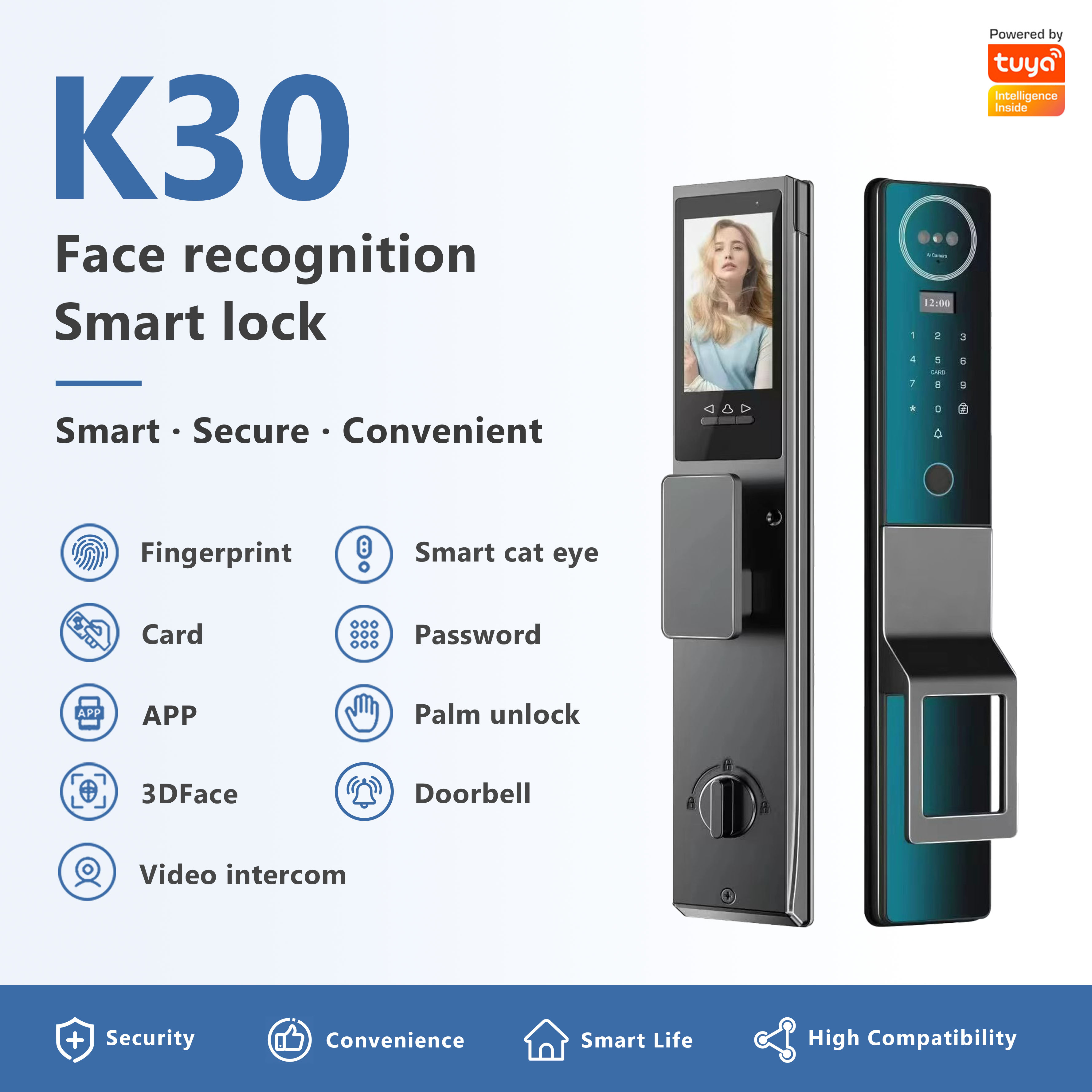 Model: K30 Face Recognition Smart Lock