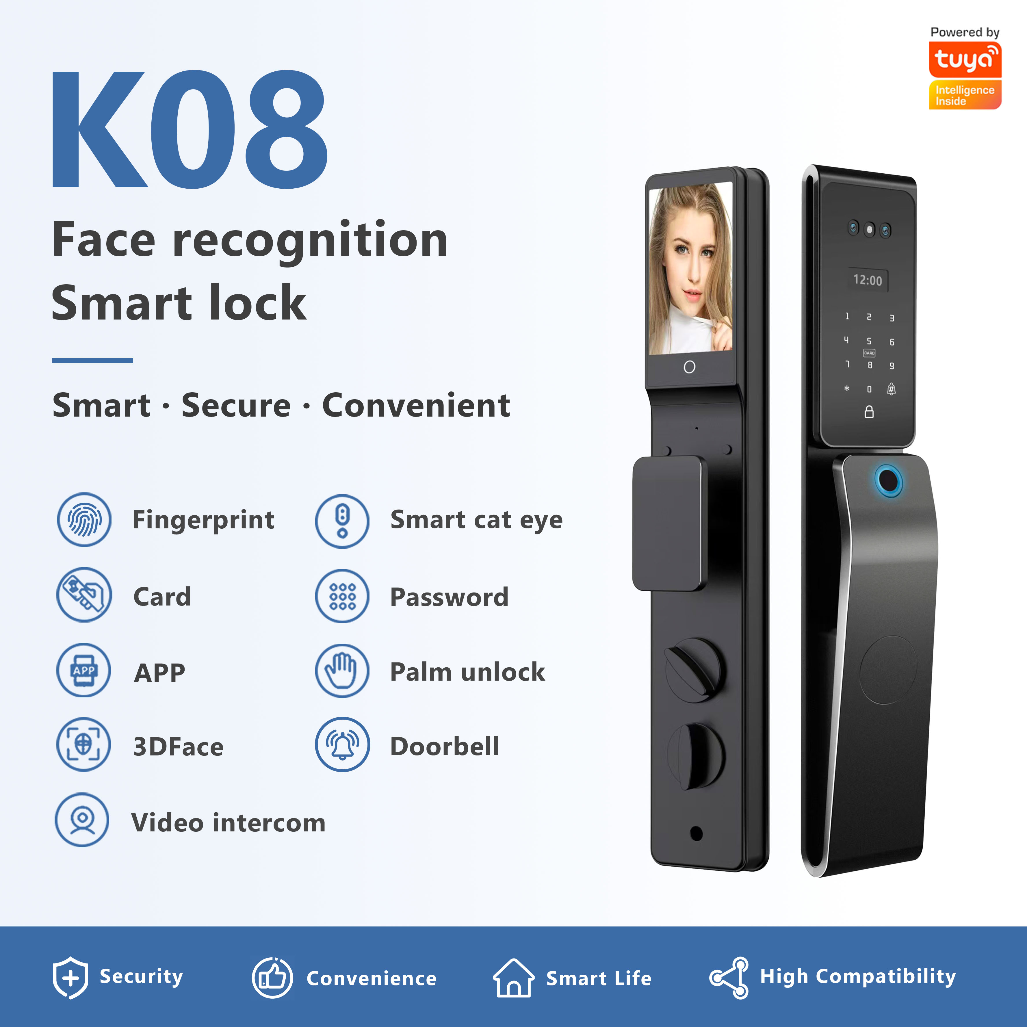 Model: K08 Face Recognition Smart Lock