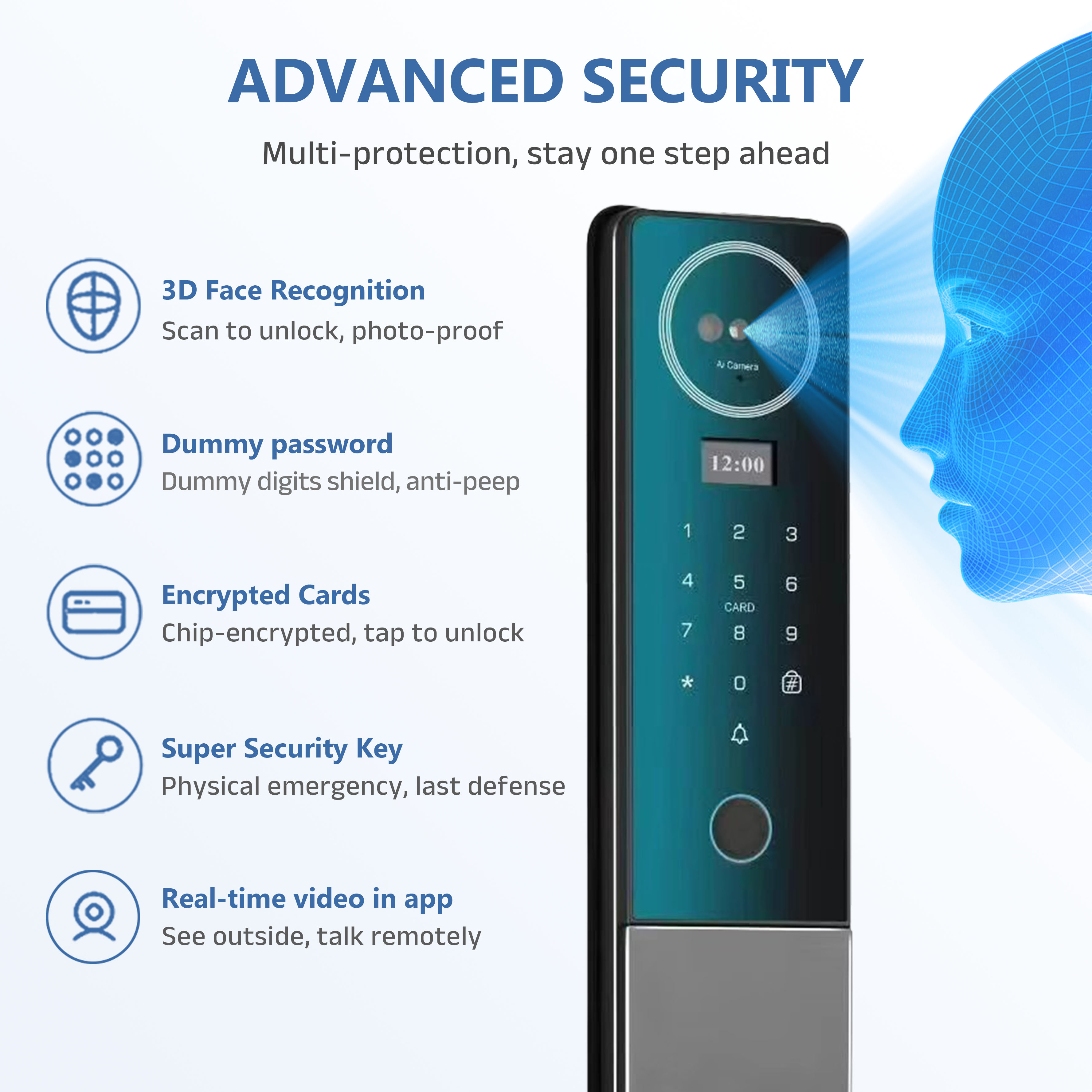 Model: K30 Face Recognition Smart Lock