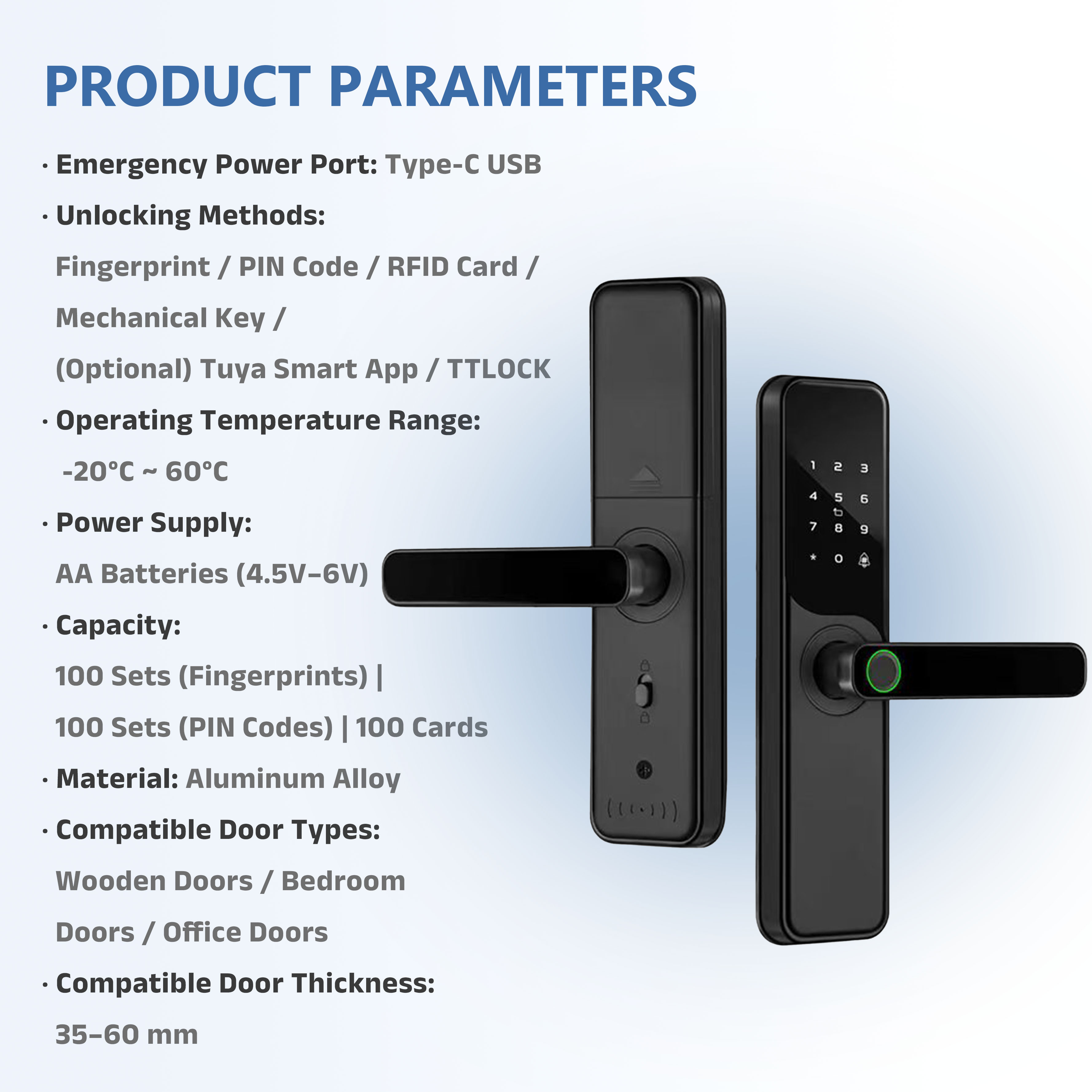Model: K14 Smart Wooden Door Lock