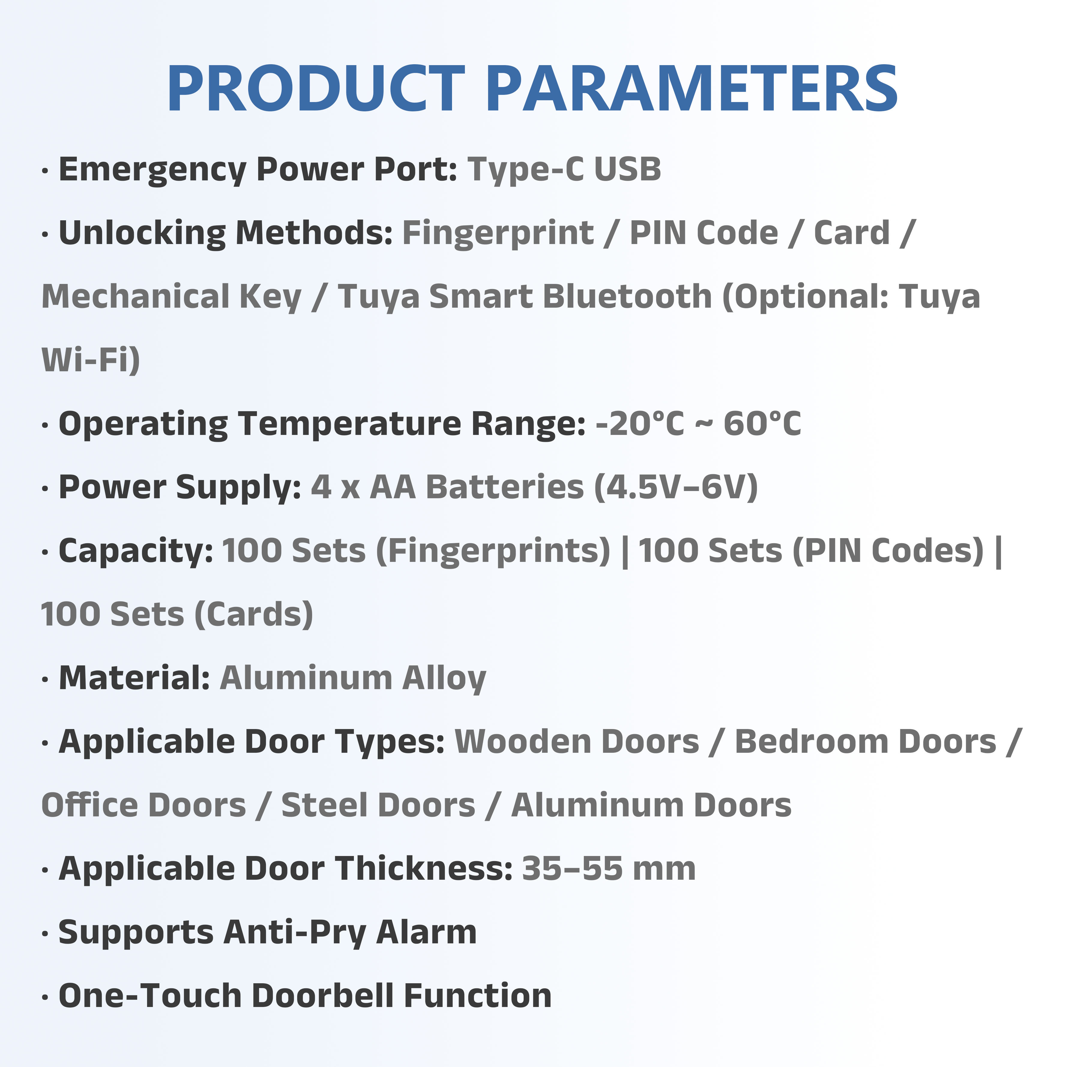 Model: T6 American Standard Fully Automatic Door Lock
