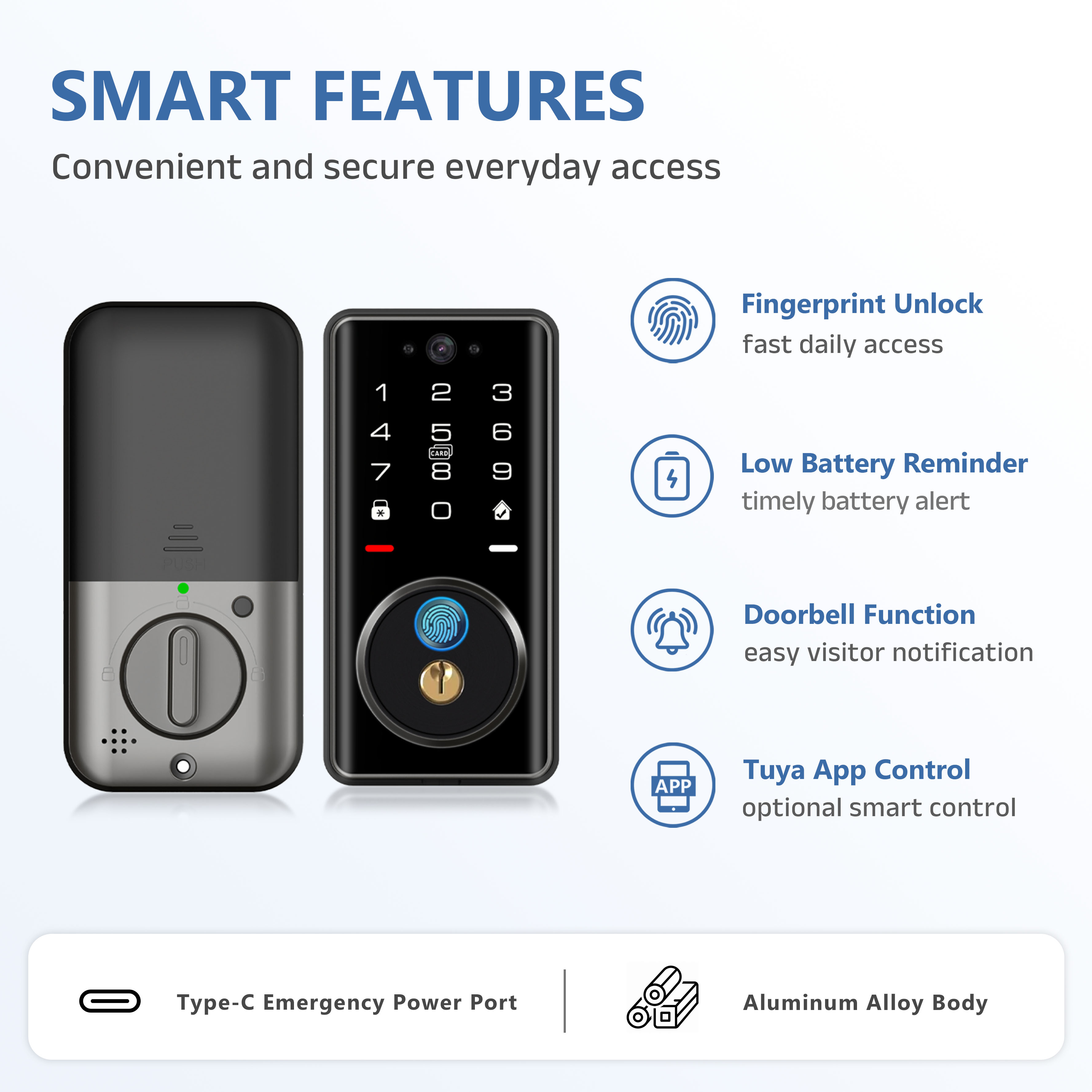 Model: T3-Video WIFI American Standard Fully Automatic Door Lock