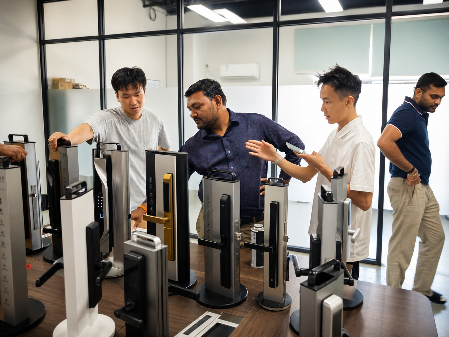 OEM and ODM smart lock product discussion at East View factory