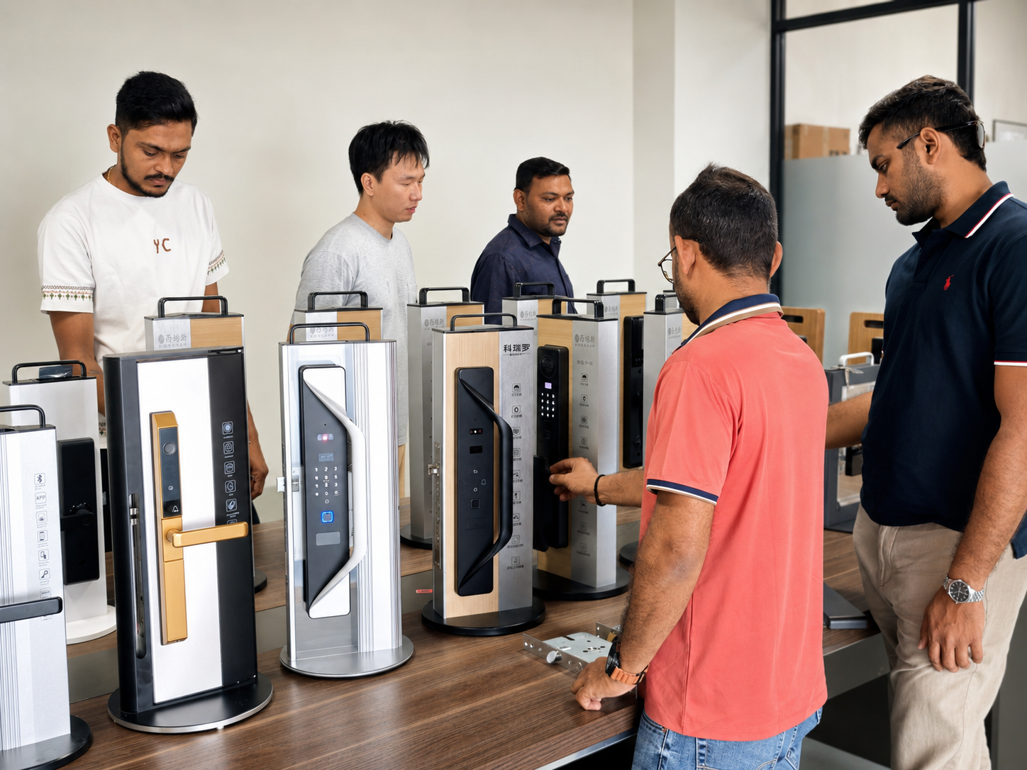 Overseas customers visiting East View smart lock factory